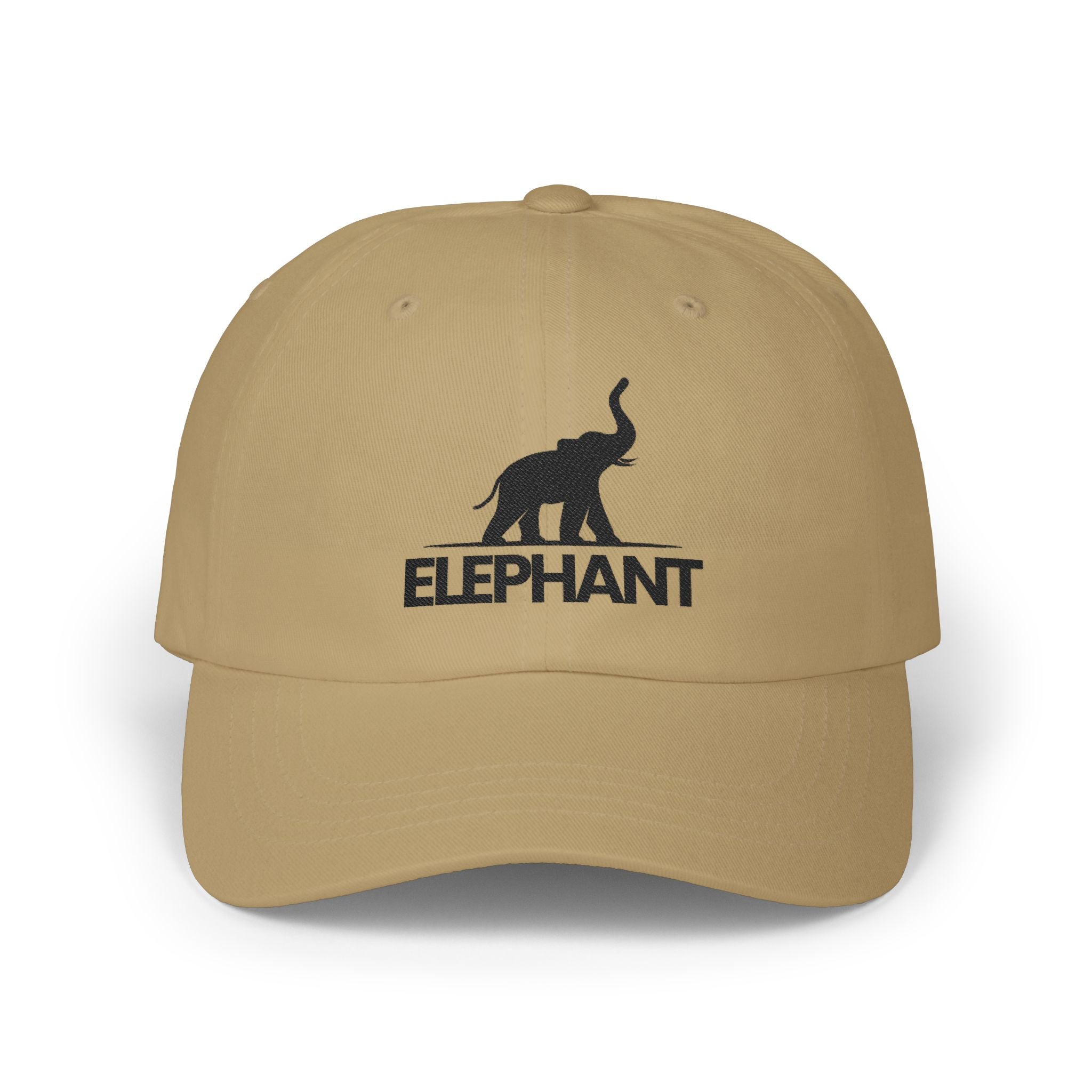 Elephant Logo Dad Cap – Embroidered Classic White Baseball Hat - Creations by Chris and Carlos