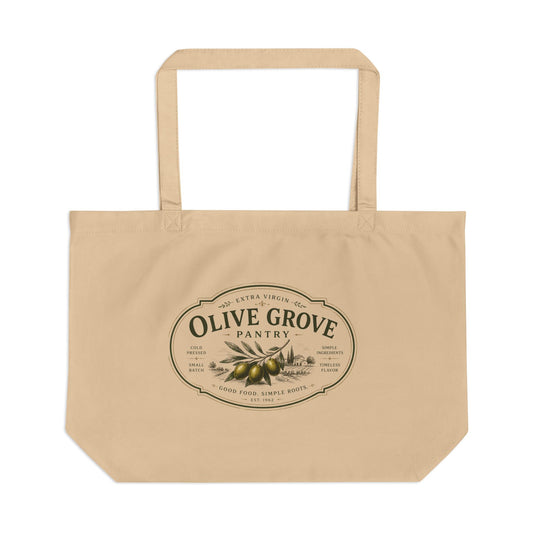 Olive Grove Pantry Eco Tote — Vintage Olive Label Market Bag - Creations by Chris and Carlos