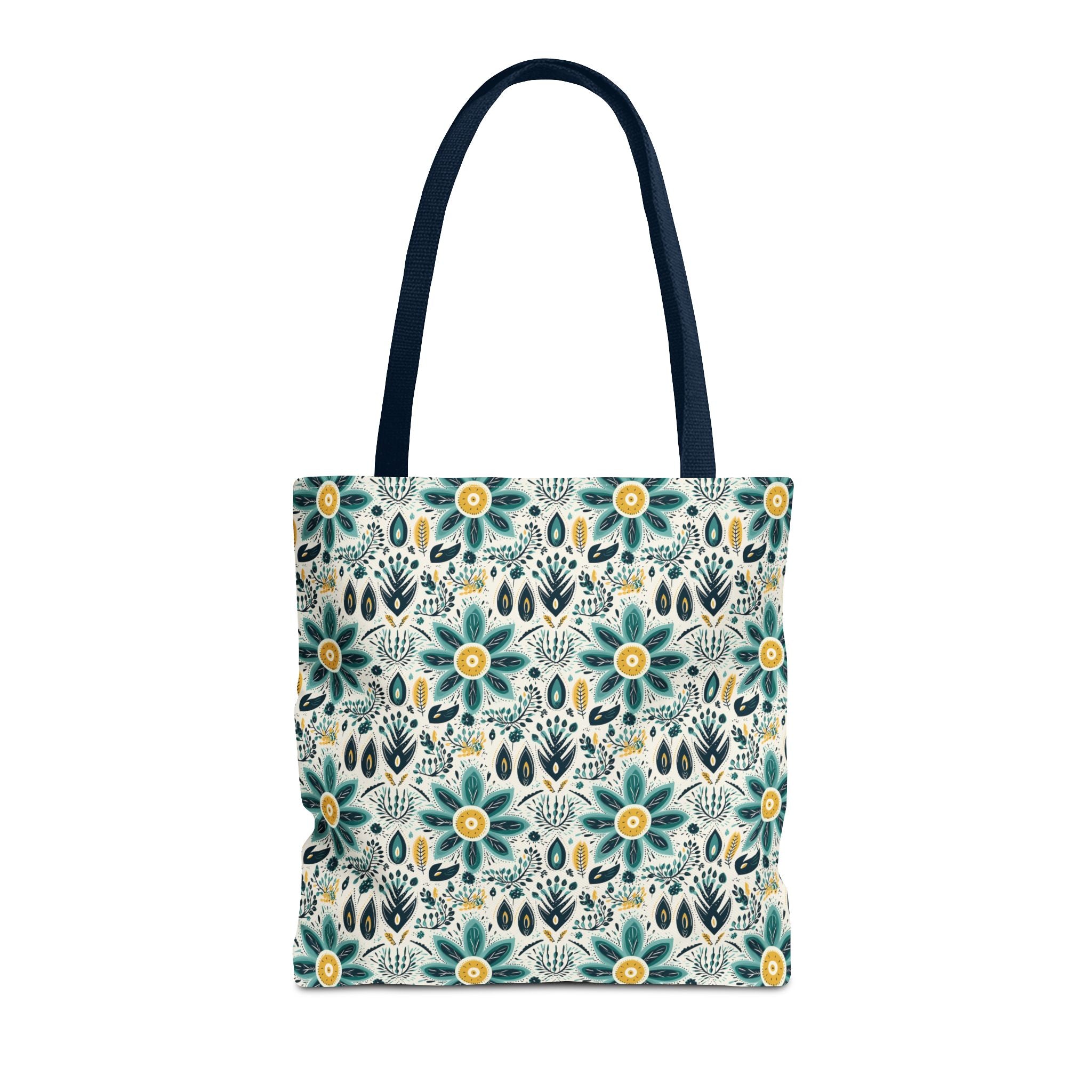 Sol y Alegría (Sun and Joy) Collection- Cactus Succulent Pattern Microfiber Blanket Soft Velveteen Throw for Home & Garden Lovers Floral Folk Art Tote Bag — Teal & Mustard All-Over Print - Creations by Chris and Carlos