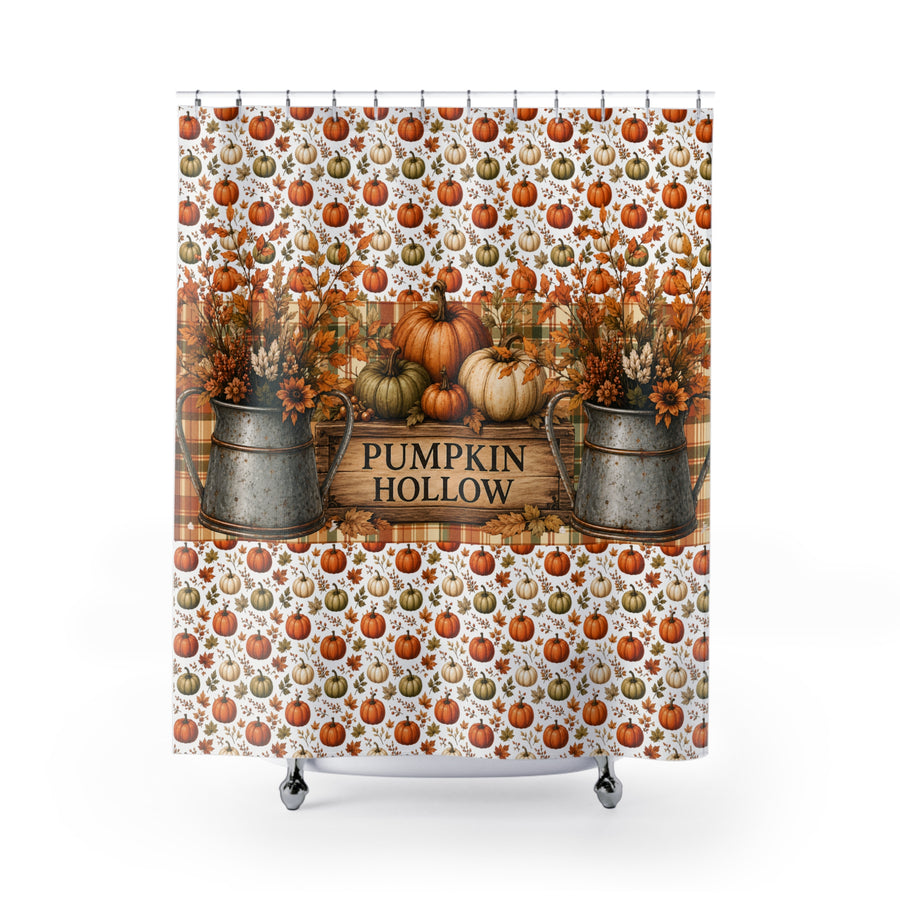 Pumpkin & Leaves Shower Curtain – Old Soul Halloween Hollow™ | Pumpkin Hollow