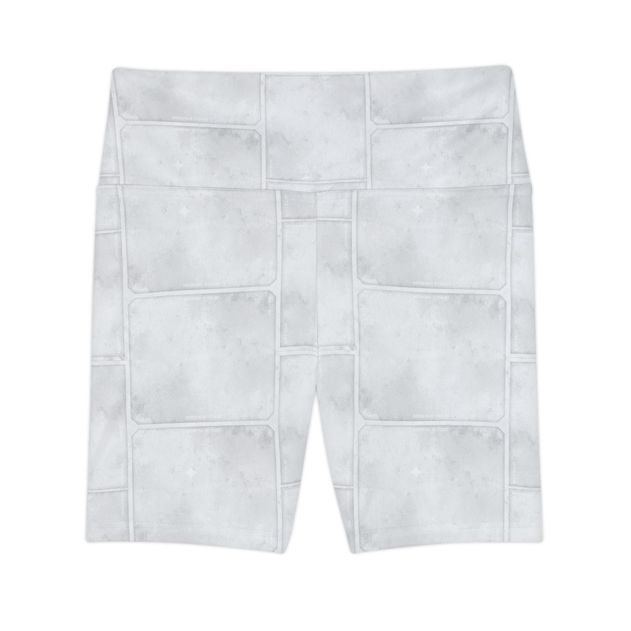 Women's Workout Shorts — Light Gray Washed Patchwork Print AOP - Creations by Chris and Carlos