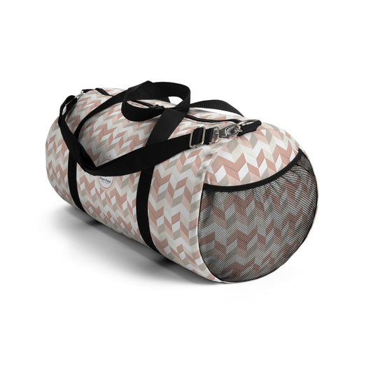 Prism Point Athletic Collection Chevron Blush Duffel Bag — Pink Geometric Travel Gym Bag - Creations by Chris and Carlos