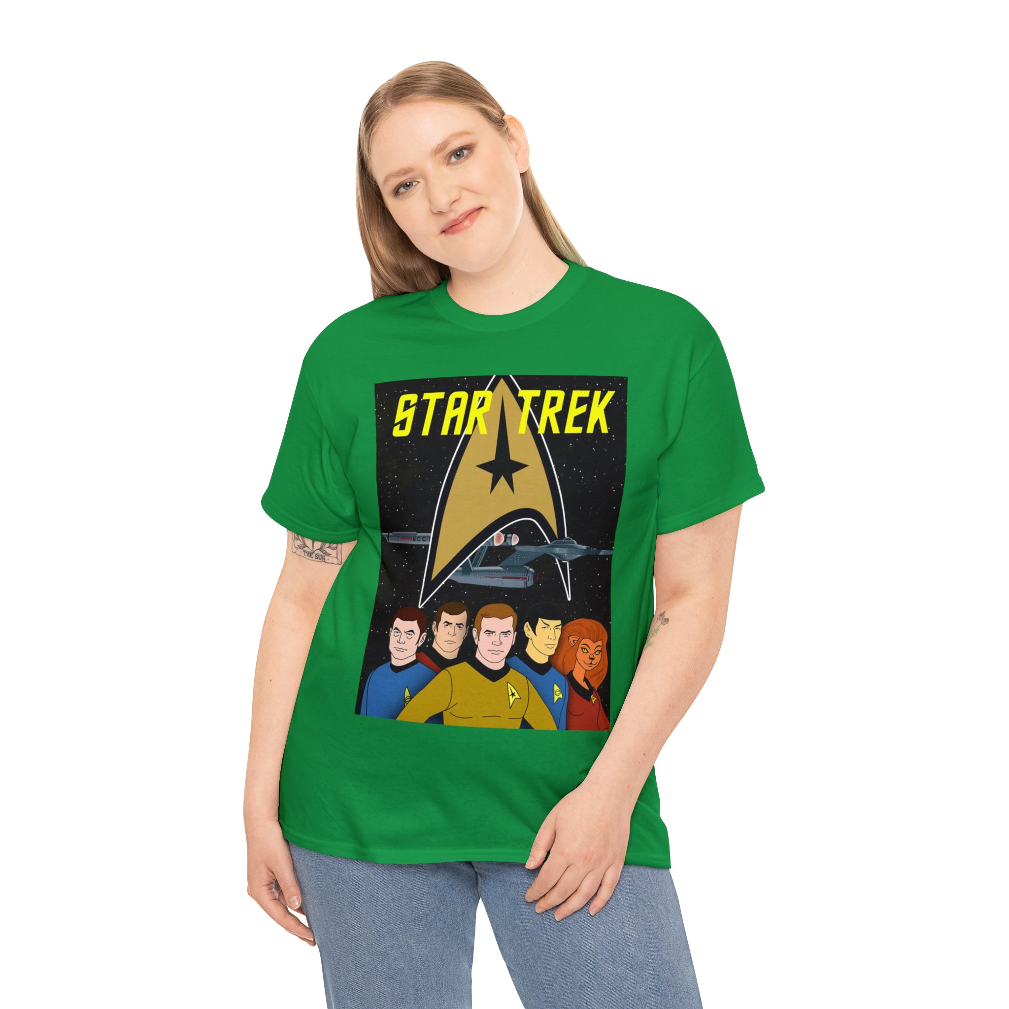 Star Trek Cartoon- Unisex Heavy Cotton T-Shirt - Creations by Chris and Carlos