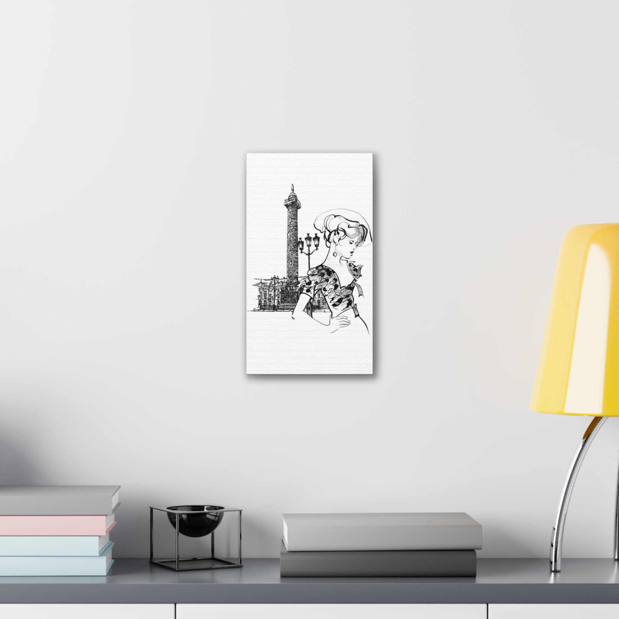 Parisian Fashion Sketch Canvas Stretched Art Print - Creations by Chris and Carlos