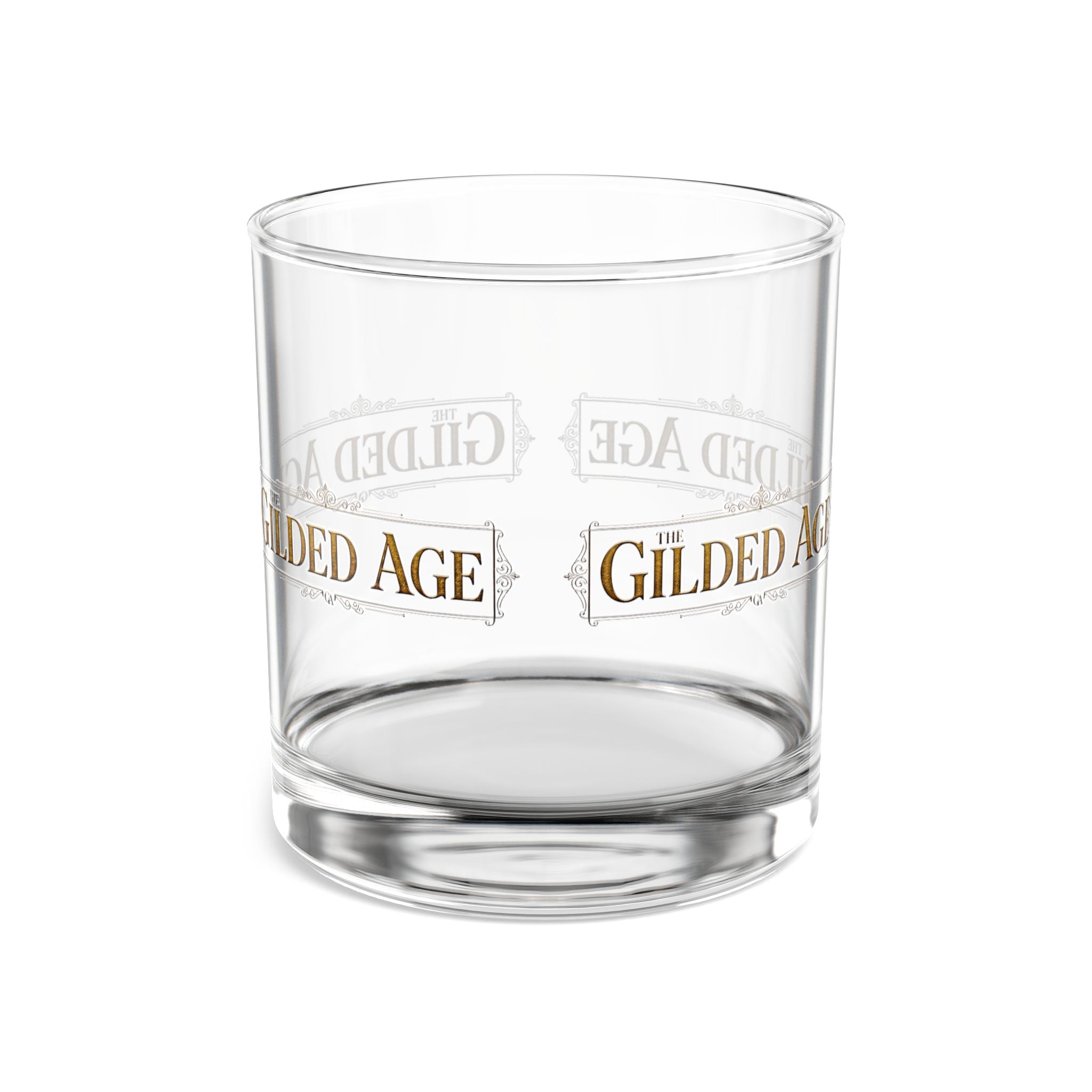 Gilded Age 10oz Rocks Glass — Vintage Gold Script Whiskey Tumbler - Creations by Chris and Carlos