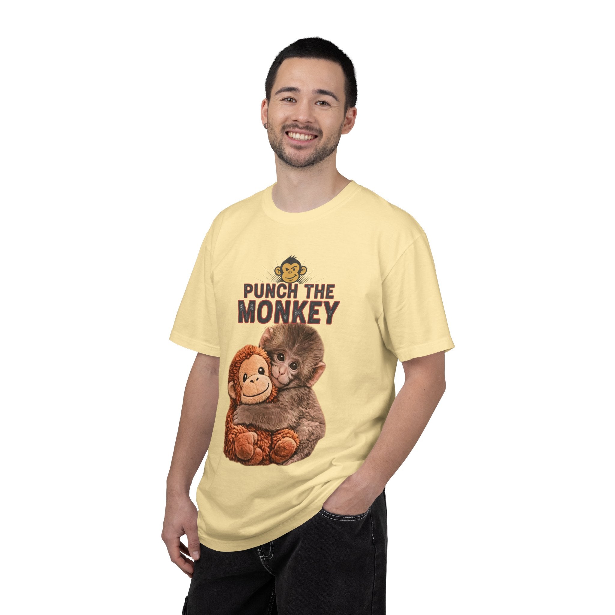 Punch the Monkey T-Shirt — Cute Baby Monkey with Plush Toy Graphic - Creations by Chris and Carlos