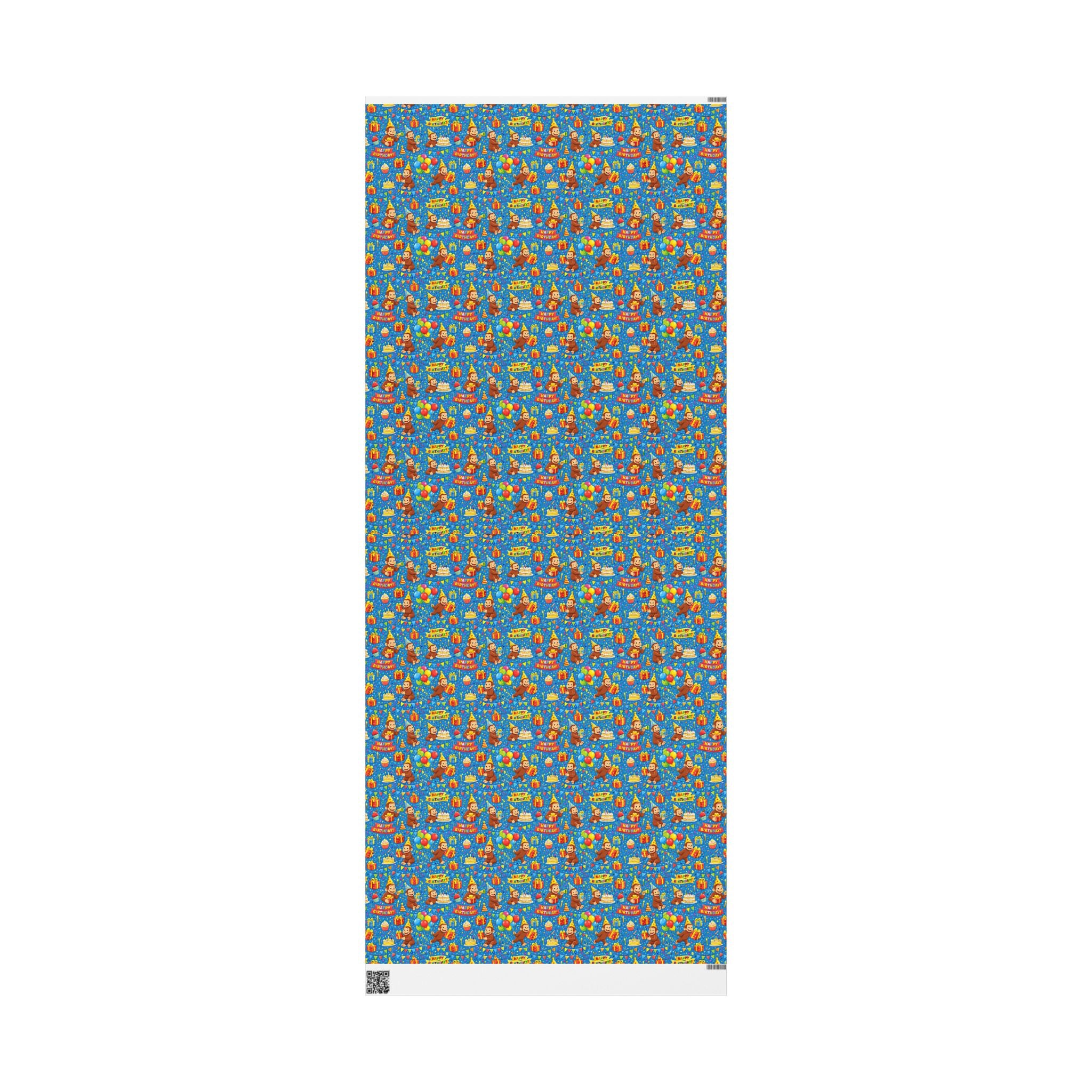 Wrapping Paper Roll — Colorful Birthday Presents & Party Curious George Animals Gift Wrap - Creations by Chris and Carlos