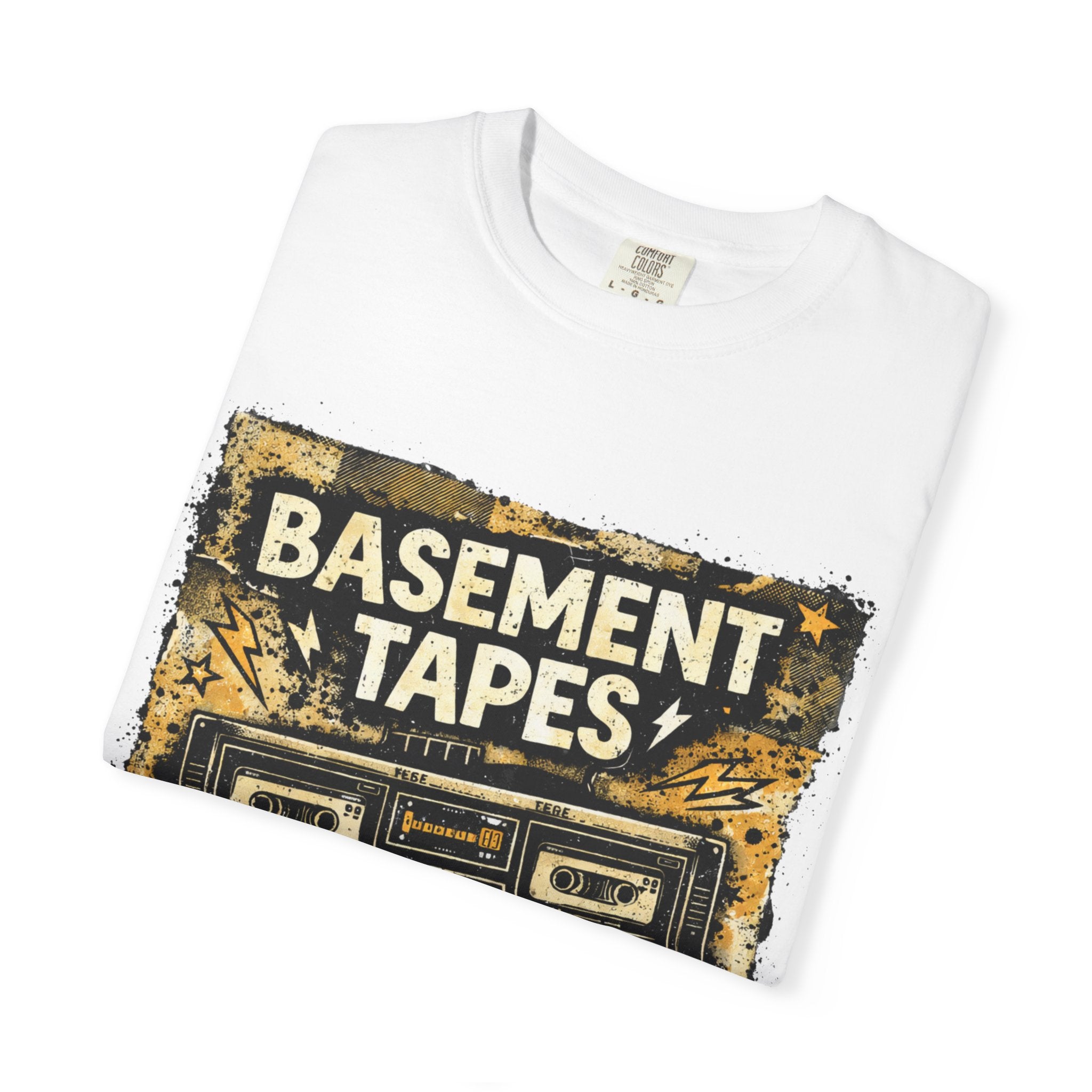 Basement Tapes Cassette Tee — Retro 'Static Youth' Underground Music T-Shirt - Creations by Chris and Carlos