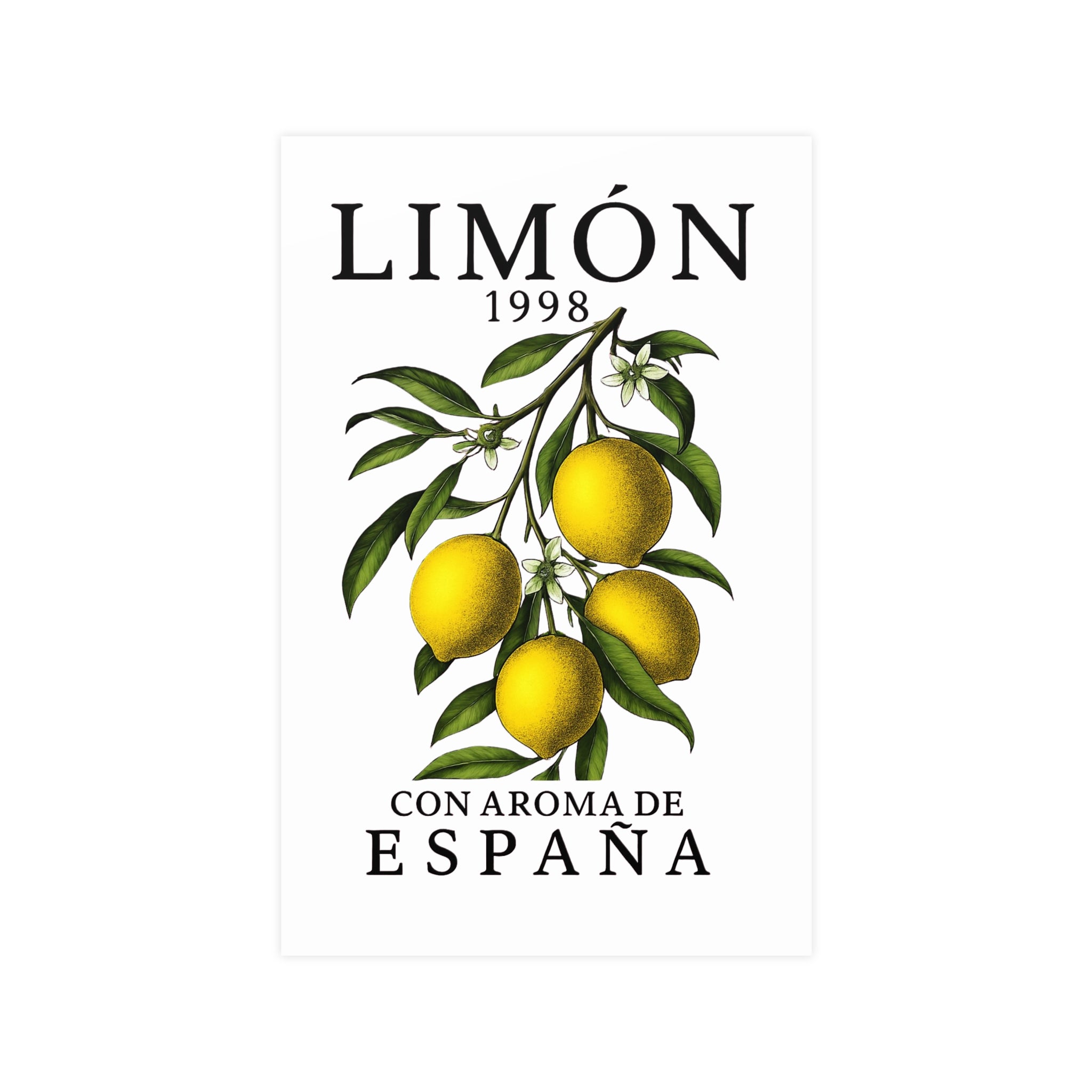 LIMÓN 1998 Spanish Lemon Botanical Poster — 'Con Aroma de España' Vintage Wall Art - Creations by Chris and Carlos