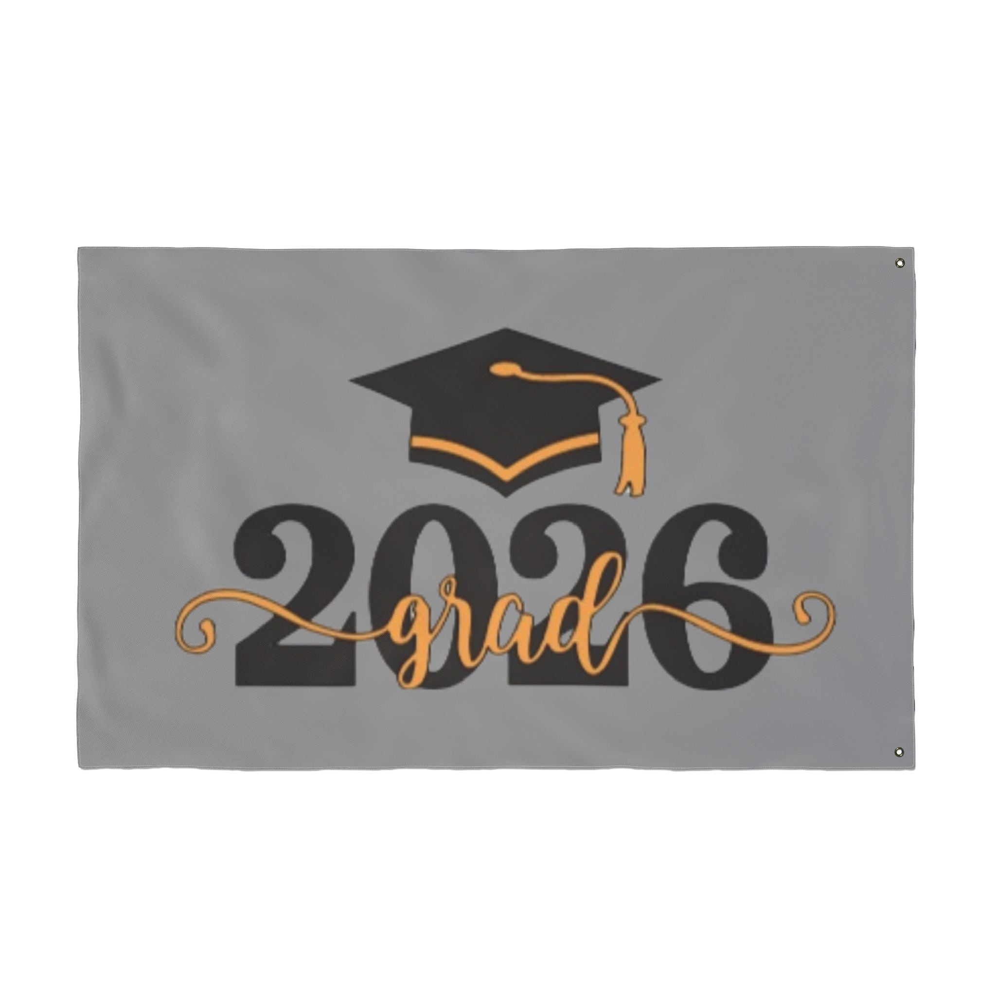 2026 Grad Double-Sided Flag — Graduation Cap Class of 2026 Celebration Banner - Creations by Chris and Carlos