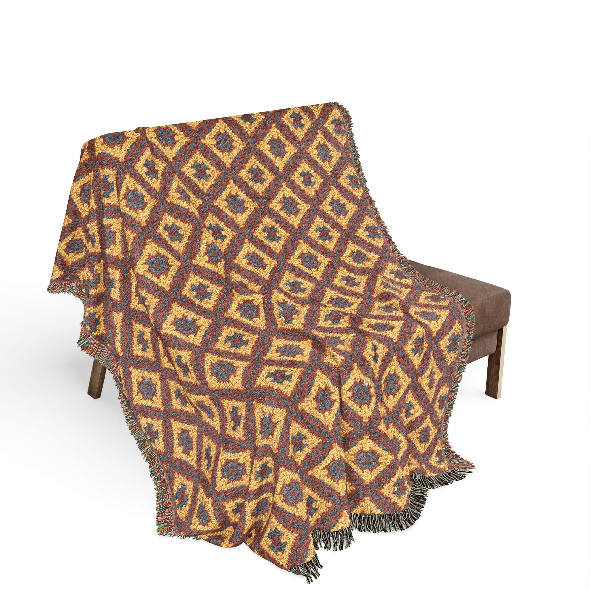 Plumstead Manor Blanket — Vintage Diamond Pattern Throw (Boho Geometric, Cozy Home Accent) - Creations by Chris and Carlos