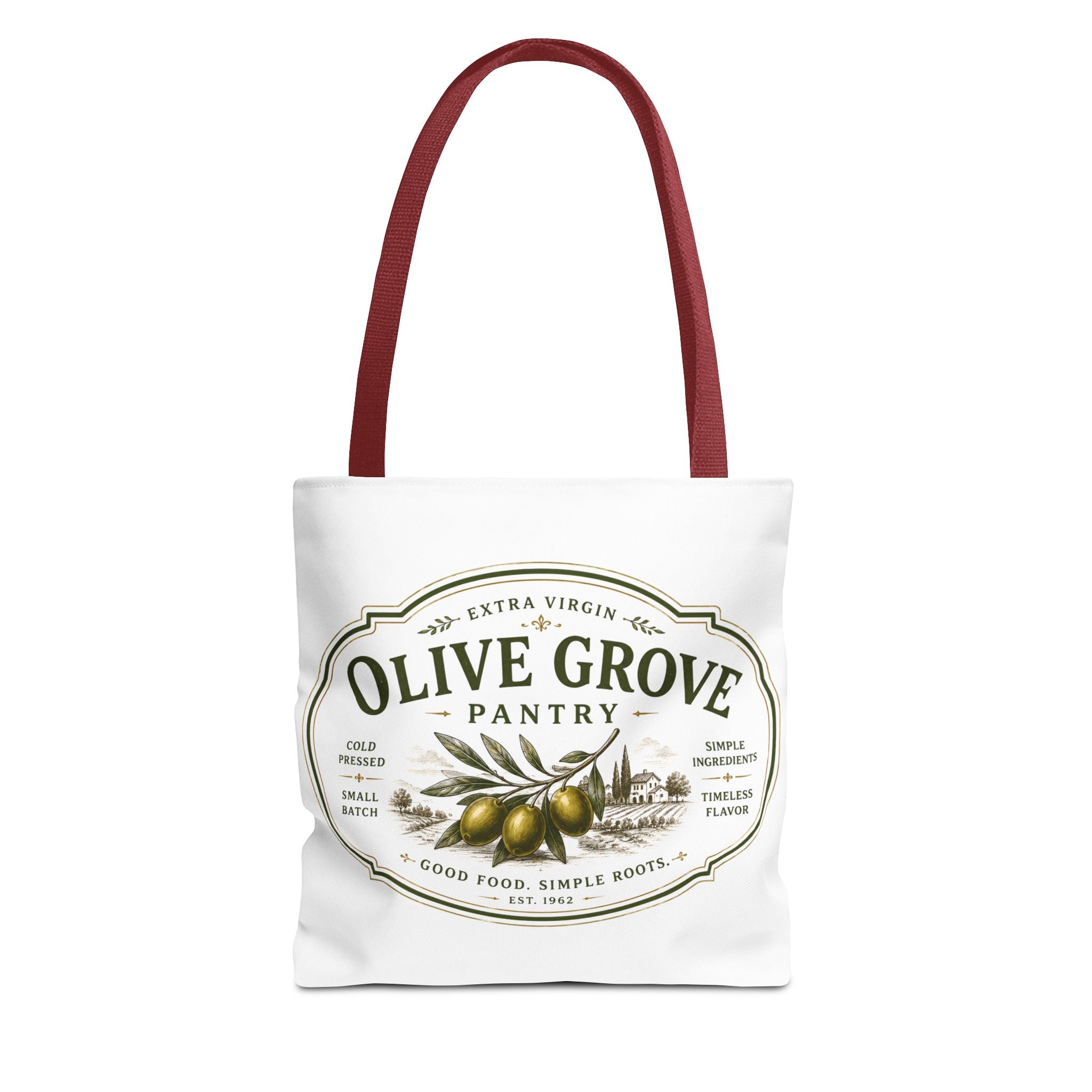 Olive Grove Pantry Tote Bag — Vintage Olive Oil Market Grocery Tote - Creations by Chris and Carlos
