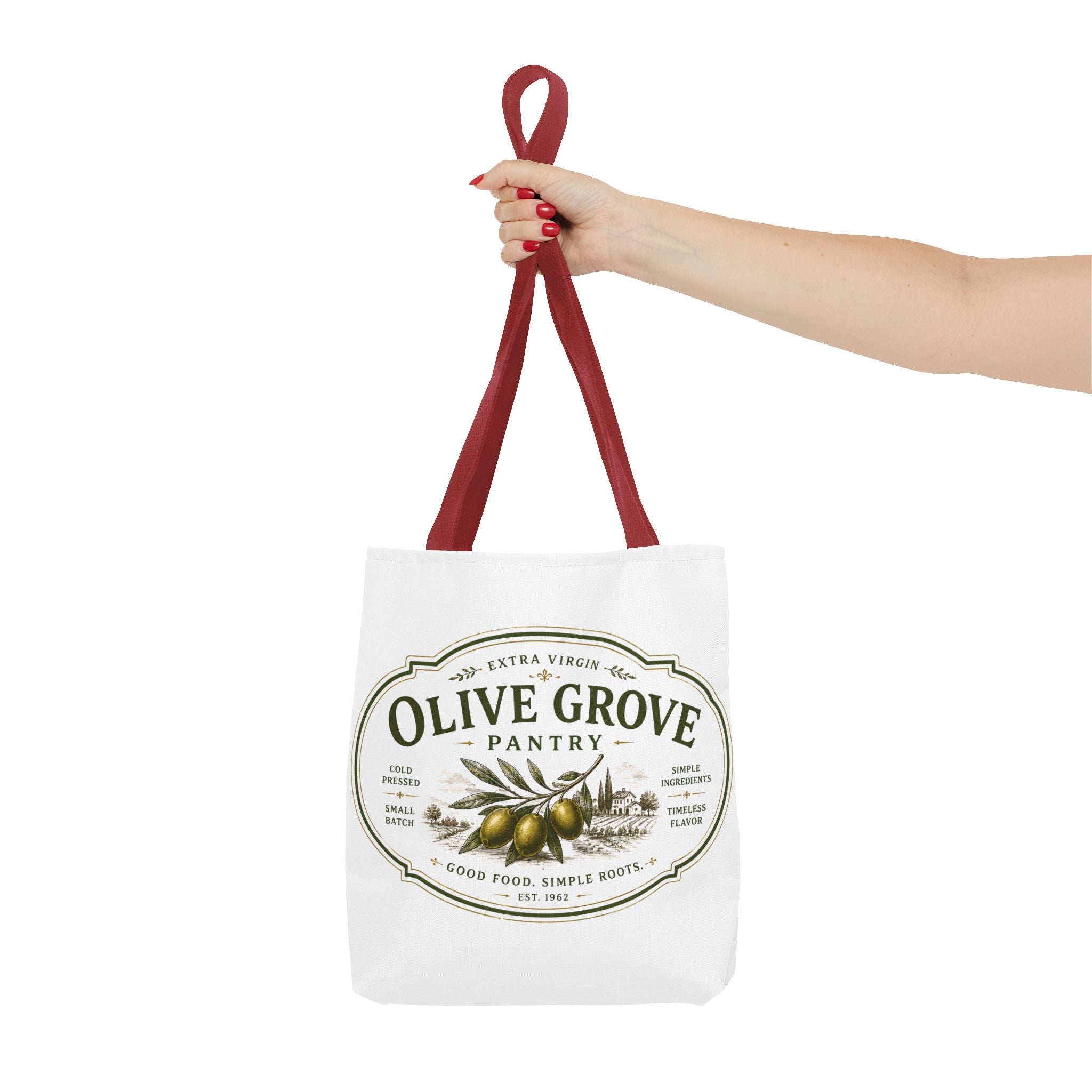 Olive Grove Pantry Tote Bag — Vintage Olive Oil Market Grocery Tote - Creations by Chris and Carlos