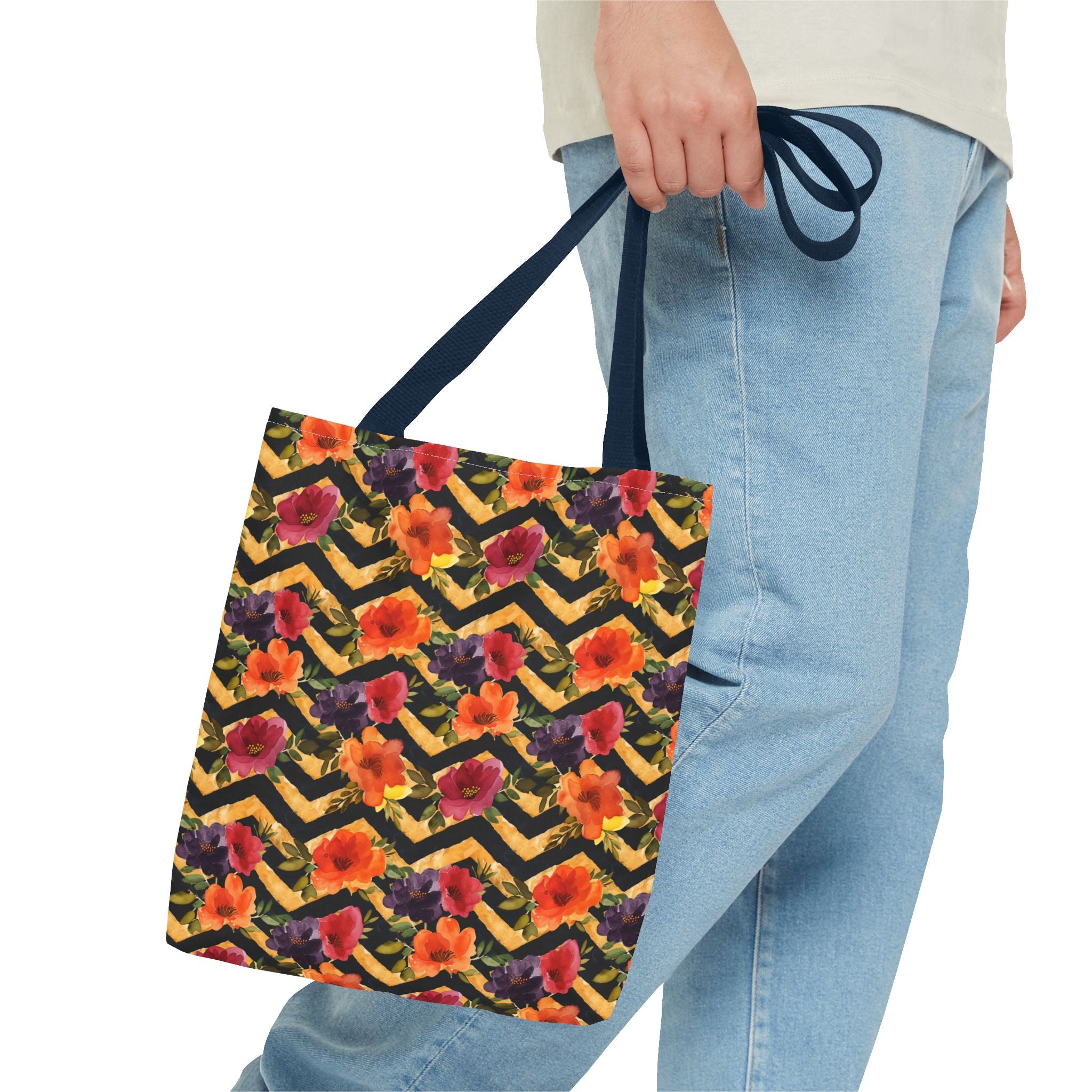 Sol y Alegría (Sun and Joy) Collection- Cactus Succulent Pattern Microfiber Blanket Soft Velveteen Throw for Home & Garden Lovers Floral Chevron Tote Bag — Bright Orange & Pink All-Over-Print Beach Shopper - Creations by Chris and Carlos