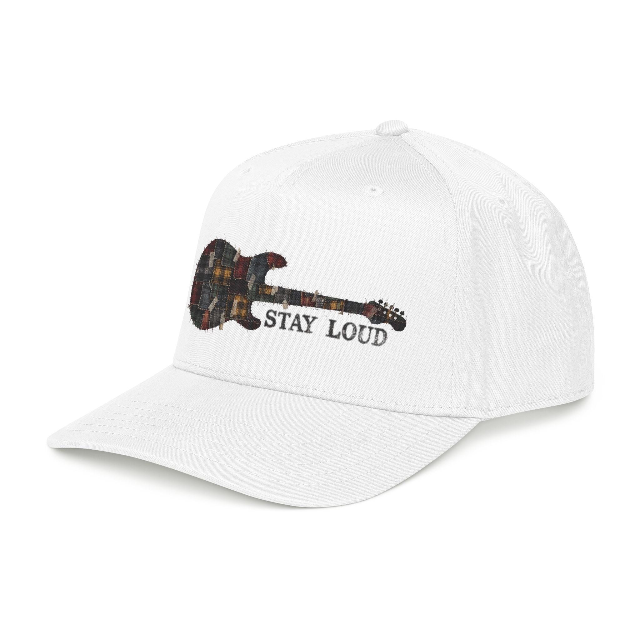 Stay Loud Plaid Electric Guitar Baseball Cap - Creations by Chris and Carlos