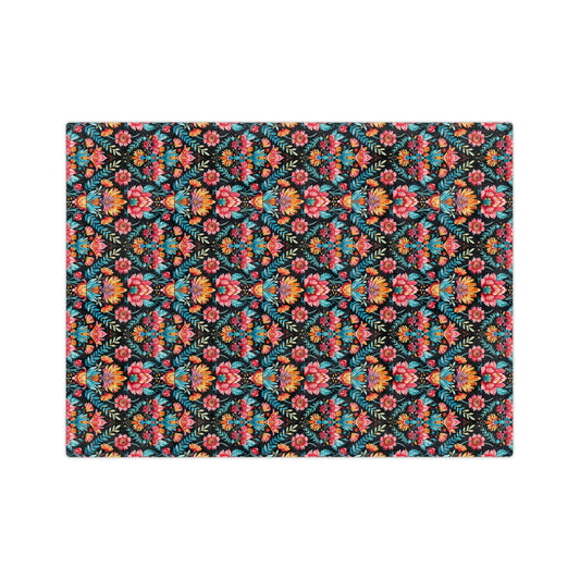 Sol y Alegría (Sun and Joy) Collection- Floral Velvet Microfiber Blanket Boho Botanical Pattern, Cozy Throw for Living Room & Bedroom - Creations by Chris and Carlos