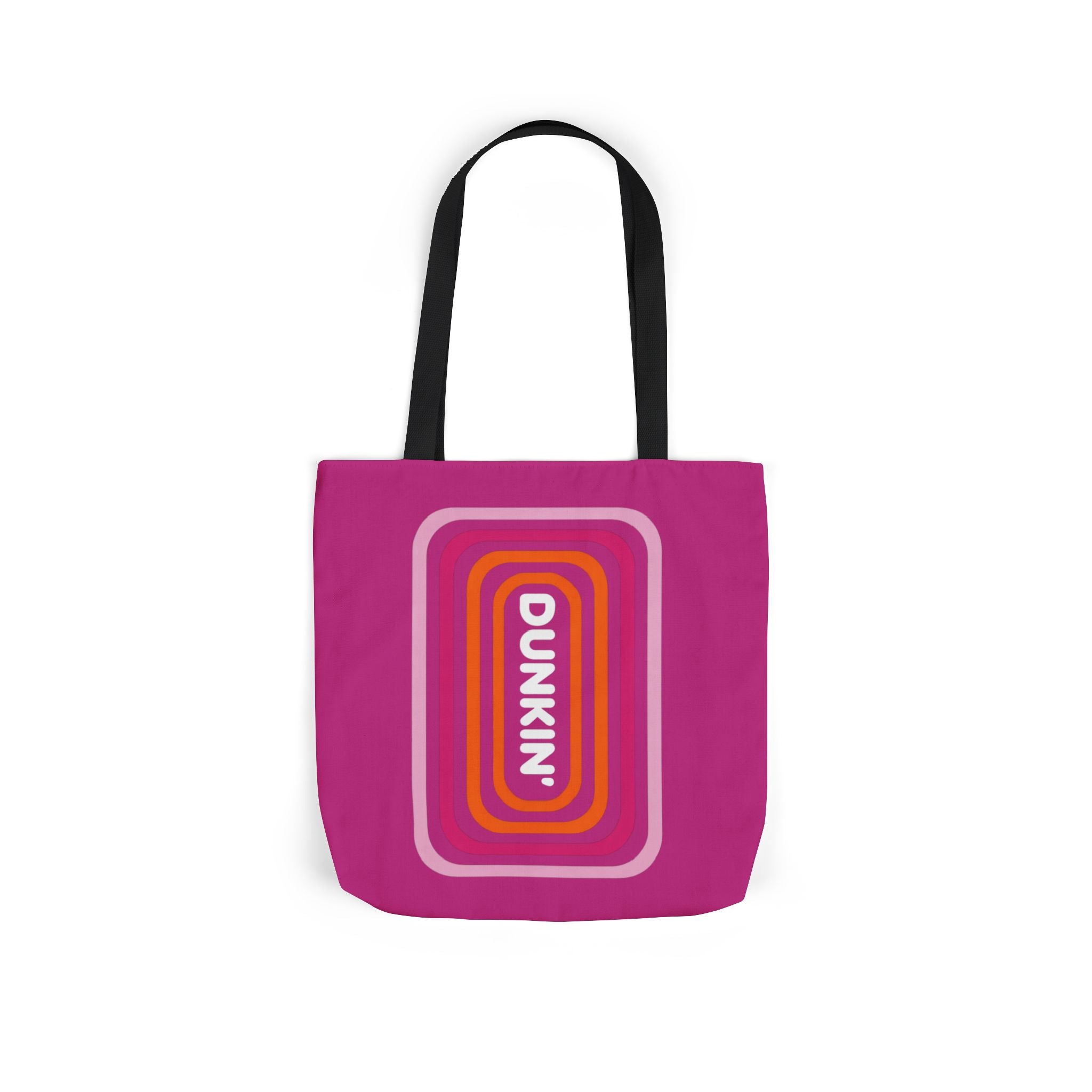 Tote Bag — Retro Pink 'Dunkin' Logo' Canvas Tote - Creations by Chris and Carlos
