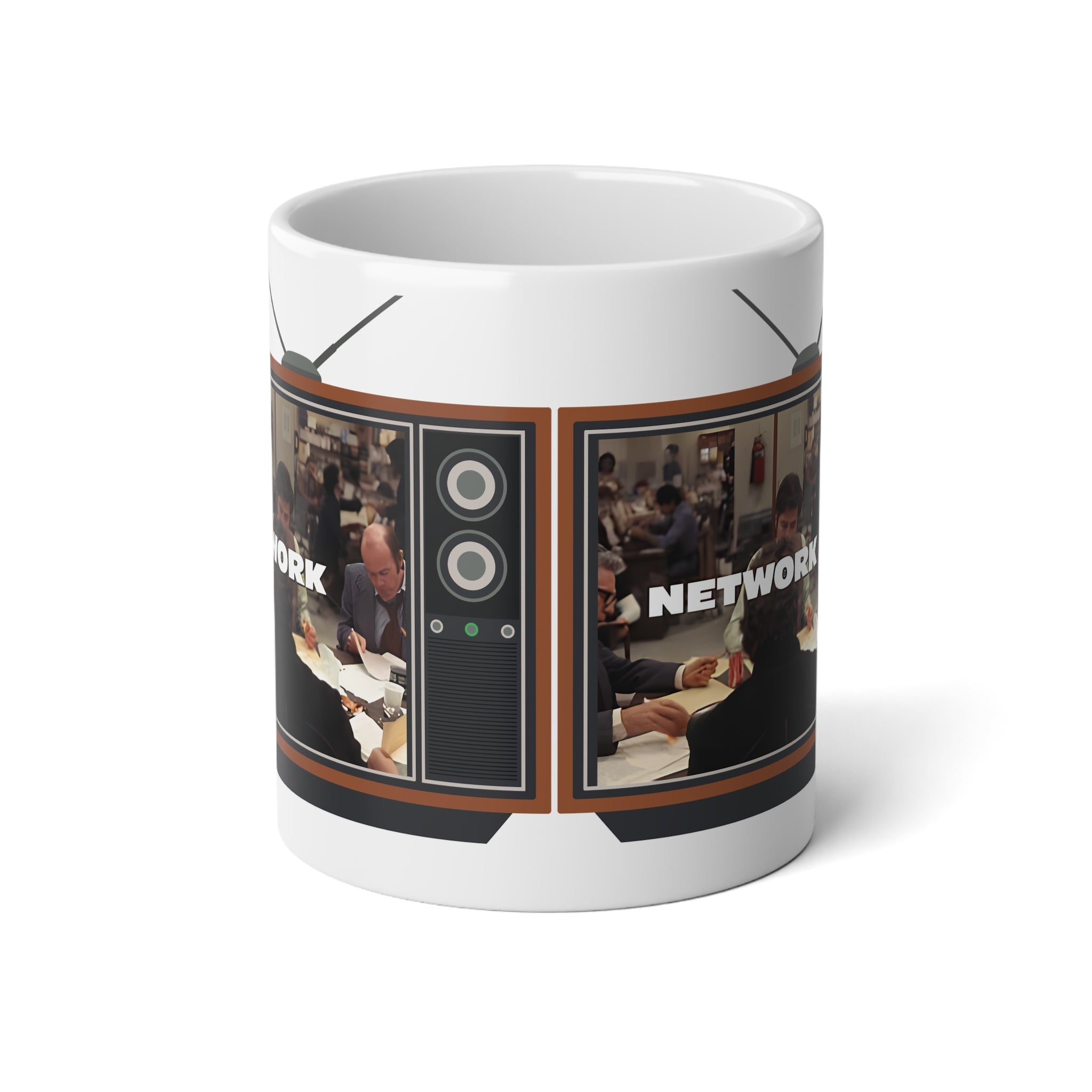 20oz Jumbo Mug — Vintage TV Network Collage Coffee Cup - Creations by Chris and Carlos