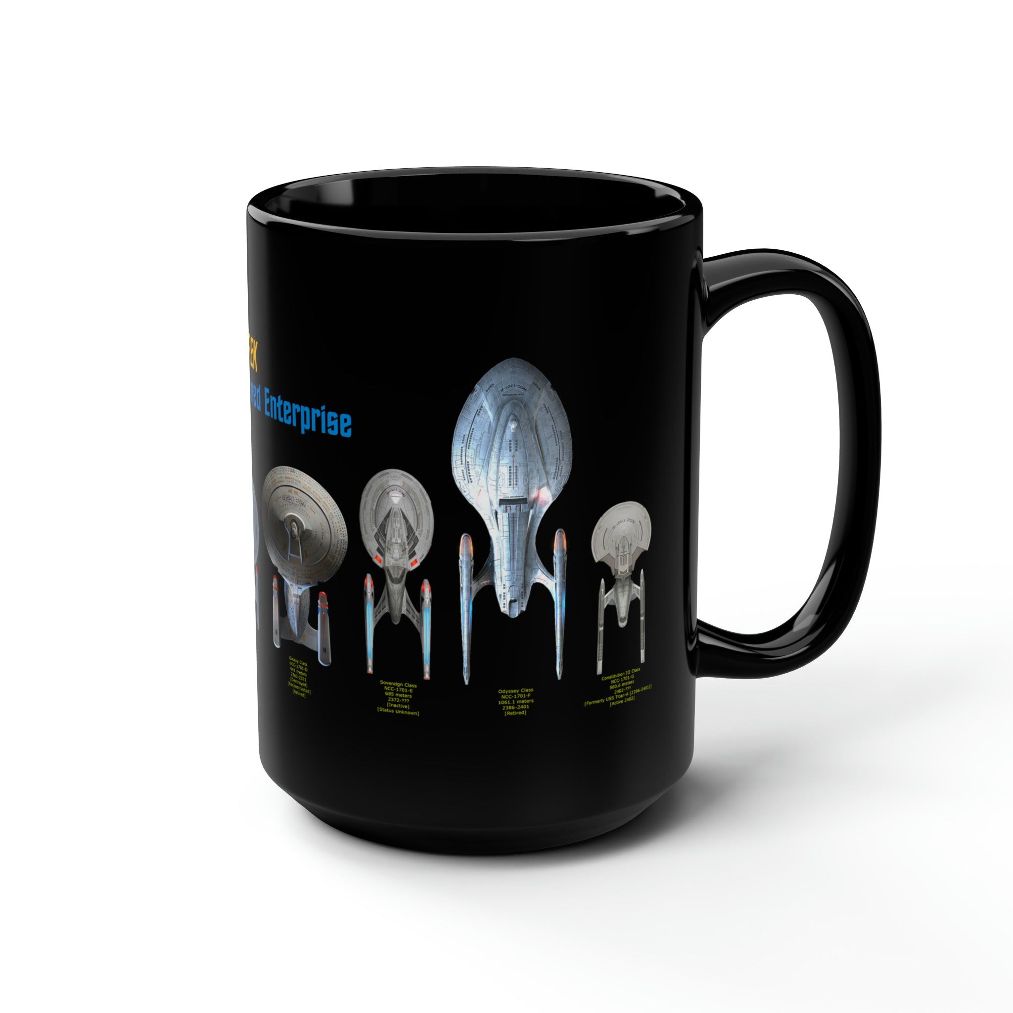 Star Trek Ships- White Ceramic Mug - Creations by Chris and Carlos