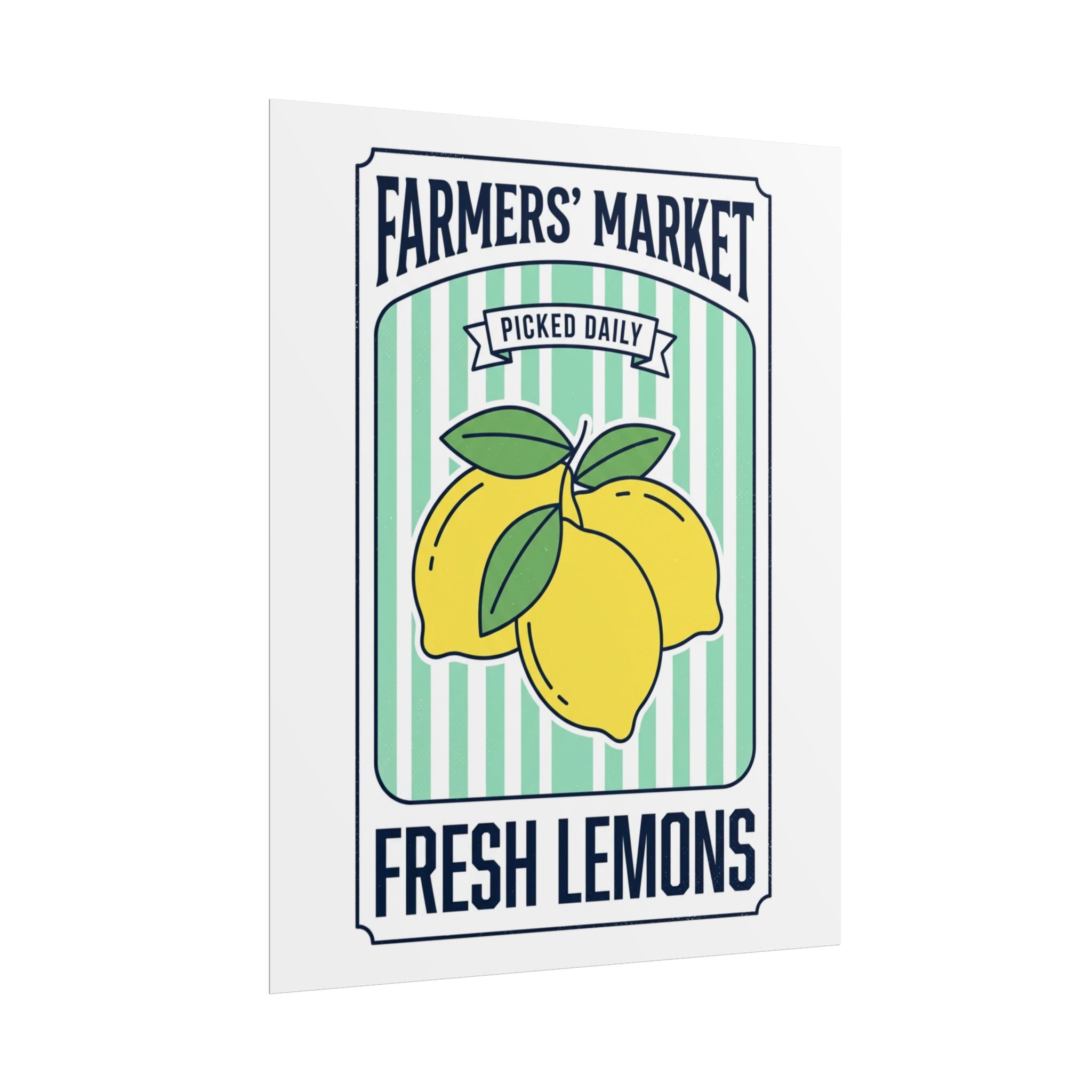 Farmers' Market Fresh Lemons Poster — Vintage Kitchen Wall Art - Creations by Chris and Carlos
