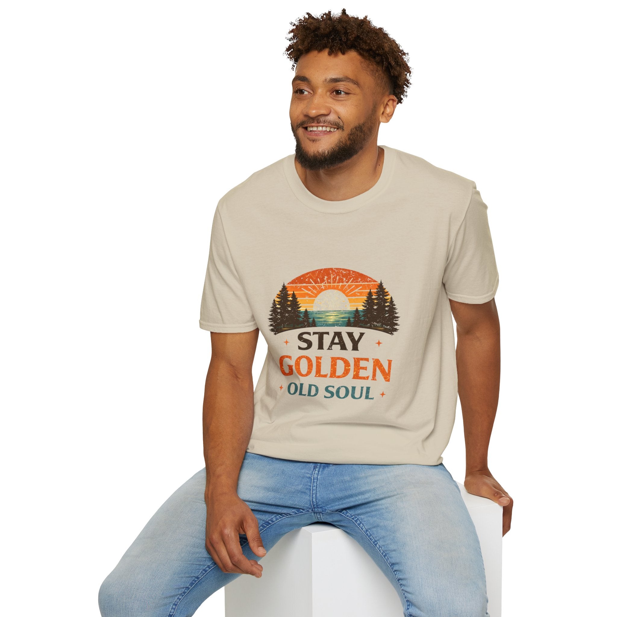 Stay Golden Old Soul T-Shirt — Vintage Sunset Nature Tee - Creations by Chris and Carlos