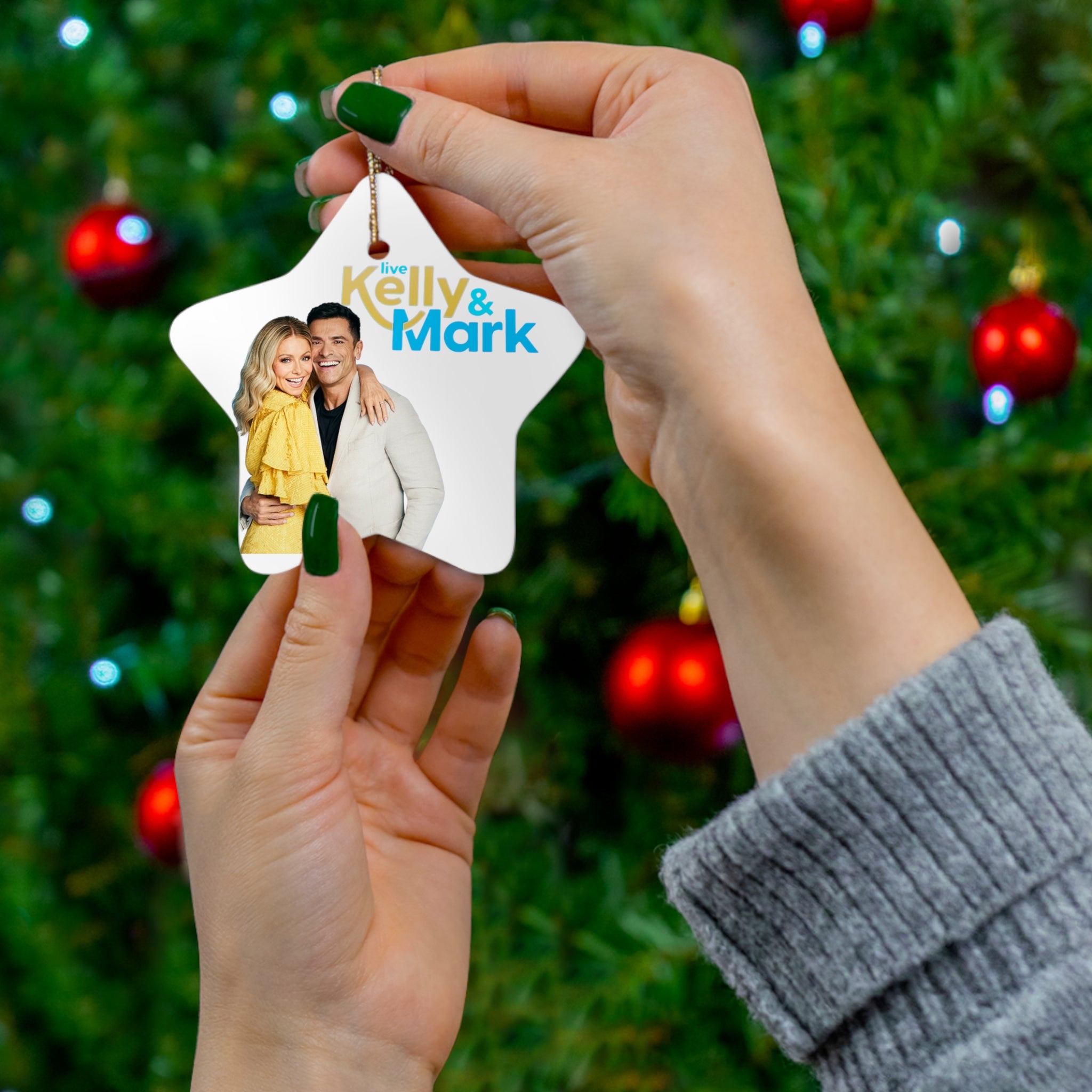 Live Kelly and Mark- Ceramic Ornament, 4 Shapes - Creations by Chris and Carlos