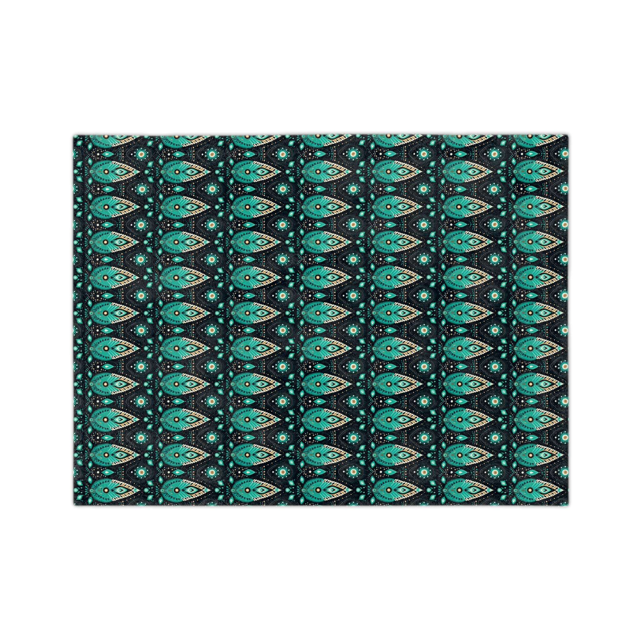 Sol y Alegría (Sun and Joy) Collection-Teal Paisley Velveteen Microfiber Blanket Soft Boho Throw for Bedroom & Travel - Creations by Chris and Carlos