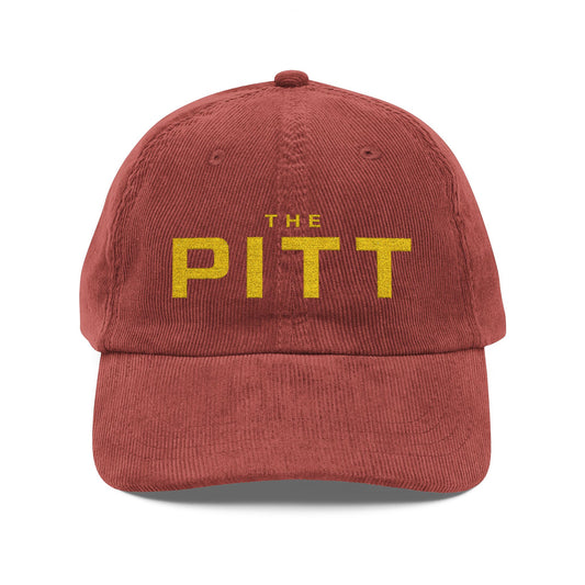Vintage Corduroy Cap — Embroidered "THE PITT" Retro Baseball Hat - Creations by Chris and Carlos
