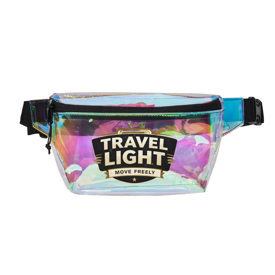 Transparent Travel Fanny Pack – "Travel Light" Clear Stadium Bag