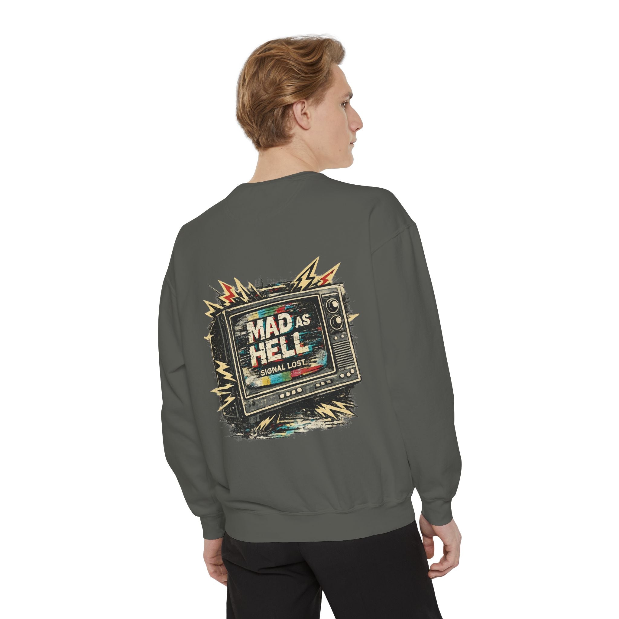 Mad As Hell TV Network Sweatshirt — Vintage Protest Graphic Crewneck - Creations by Chris and Carlos