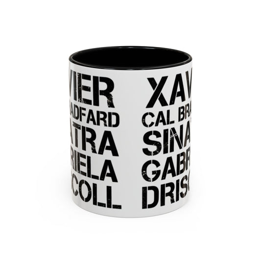 Paradise TV Show Typography Names Accent Coffee Mug — Bold Black Name List Design (11/15oz) - Creations by Chris and Carlos