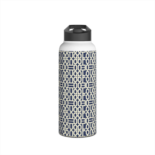 Prism Point Athletic Collection Geometric Navy Link Stainless Steel Water Bottle - Creations by Chris and Carlos