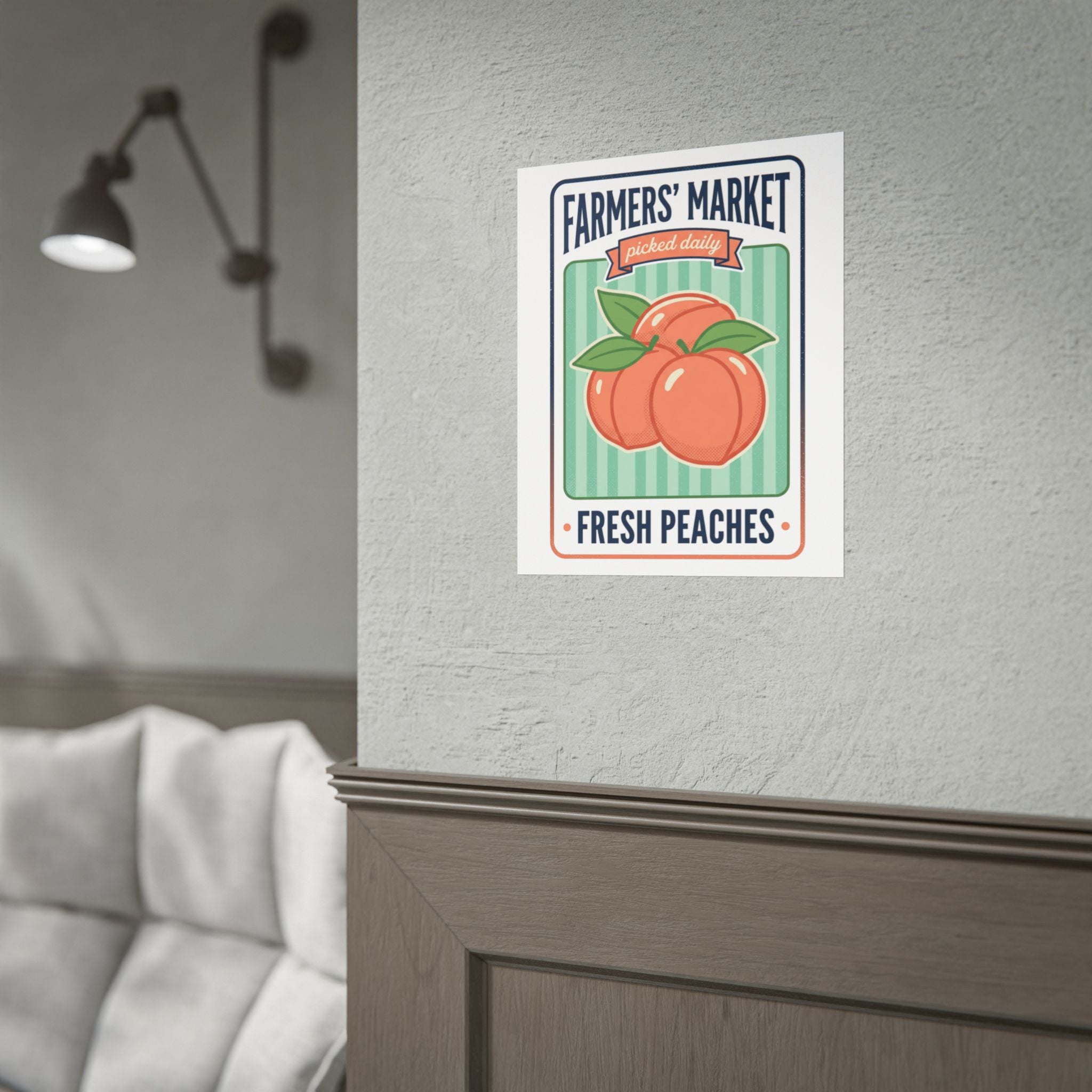 Farmers' Market Fresh Peaches Poster — Vintage Produce Wall Art - Creations by Chris and Carlos