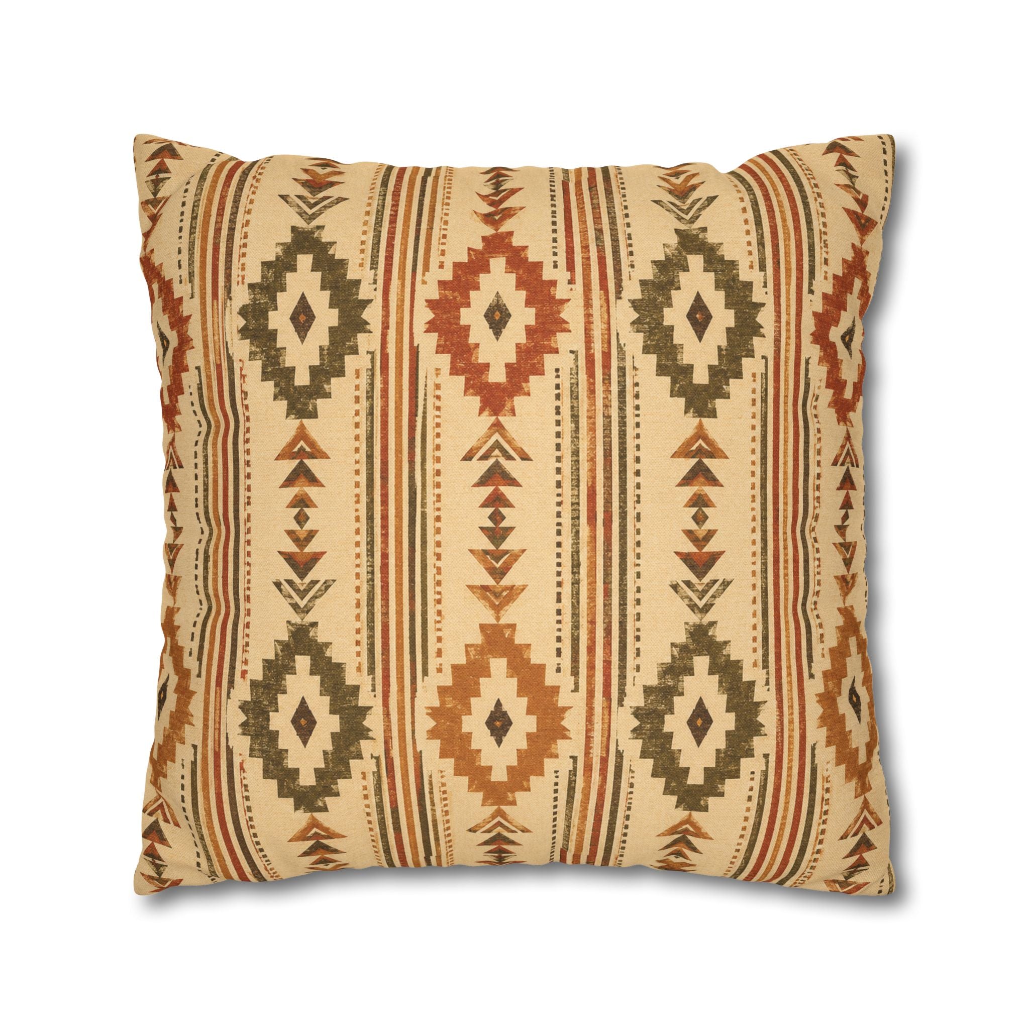 Southwestern Geometric Throw Pillowcase — Aztec Diamond Pattern - Creations by Chris and Carlos