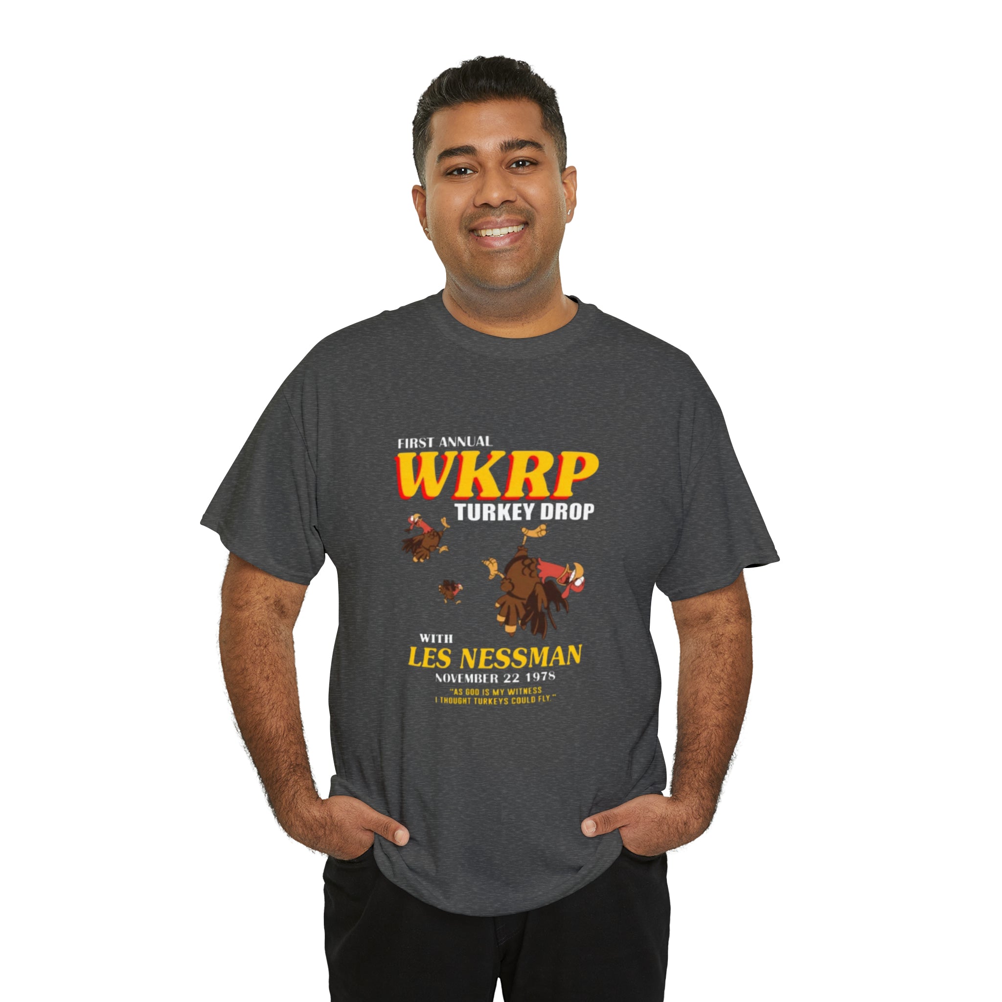 WKRP 70's TV Show- Unisex Heavy Cotton T-Shirt - Creations by Chris and Carlos