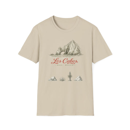 Los Cabos Mountain Illustration T‑Shirt — Retro Mexican Travel Tee - Creations by Chris and Carlos