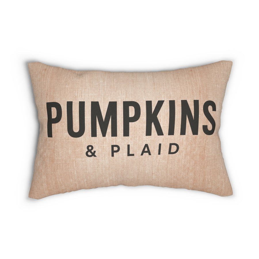Pumpkins & Plaid Lumbar Pillow – Old Soul Harvest Hallow™ | Autumn Home