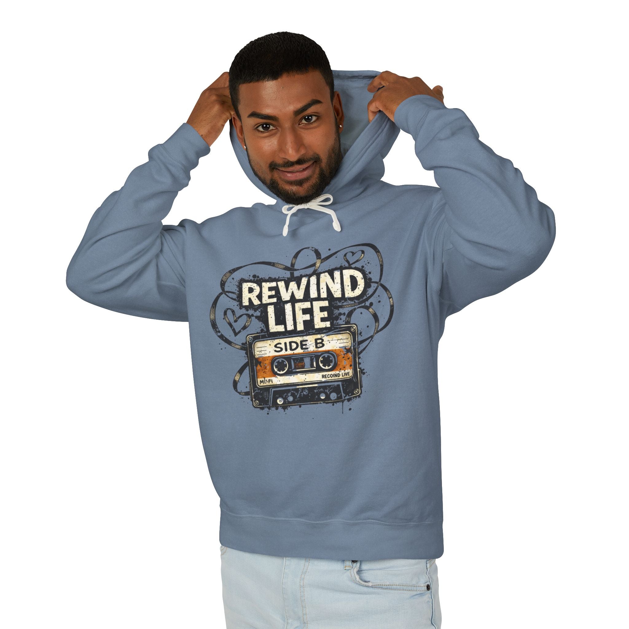 Retro 'Rewind Life' Cassette Hoodie - Creations by Chris and Carlos
