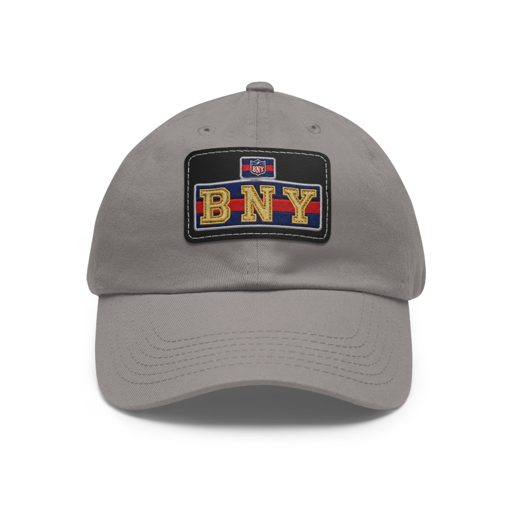 BNY Leather Patch Dad Hat – Vintage Varsity Baseball Cap - Creations by Chris and Carlos
