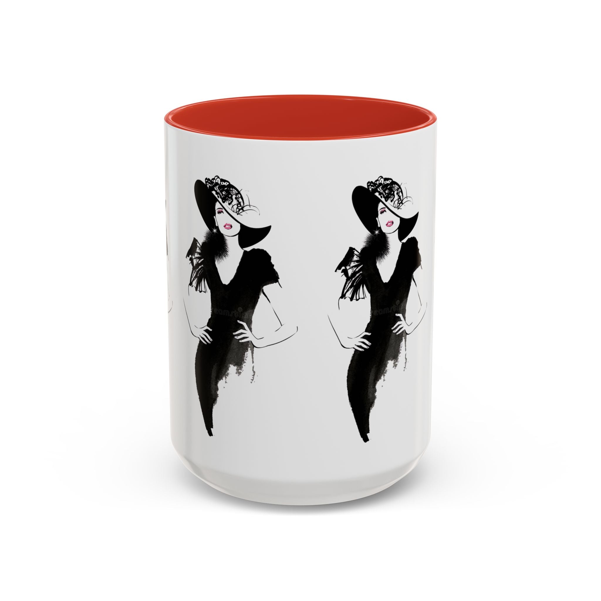 Elegant Lady Fashion Coffee Mug – Vintage Chic Black & White Accent - Creations by Chris and Carlos