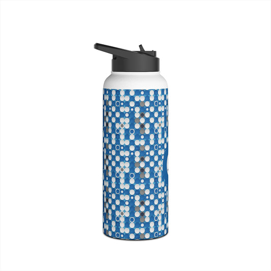 Prism Point Athletic Collection Navy Hexagon Woven Pattern Stainless Steel Water Bottle - Creations by Chris and Carlos