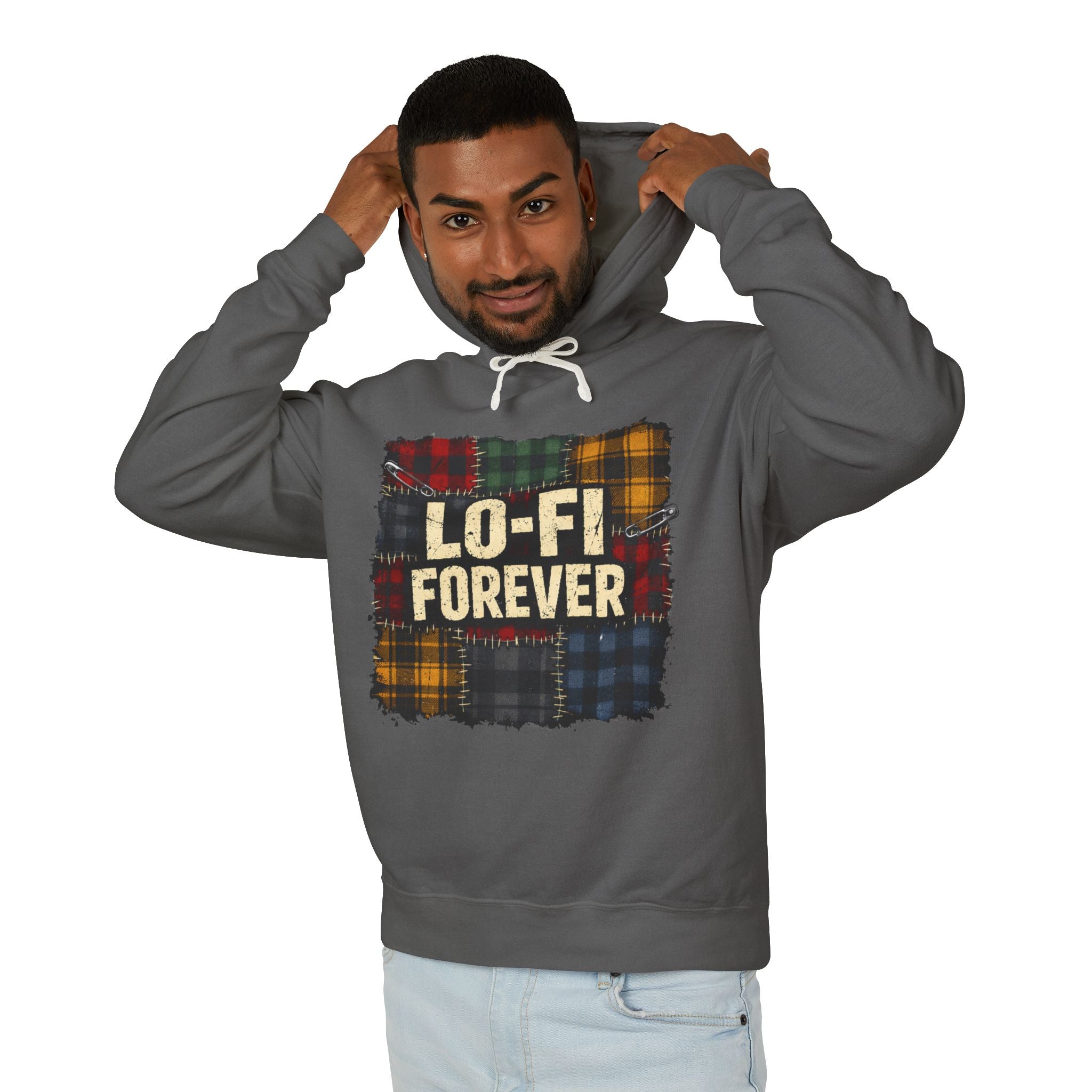 Lo-Fi Forever Plaid Hoodie — Retro Aesthetic Music Lover Sweatshirt - Creations by Chris and Carlos