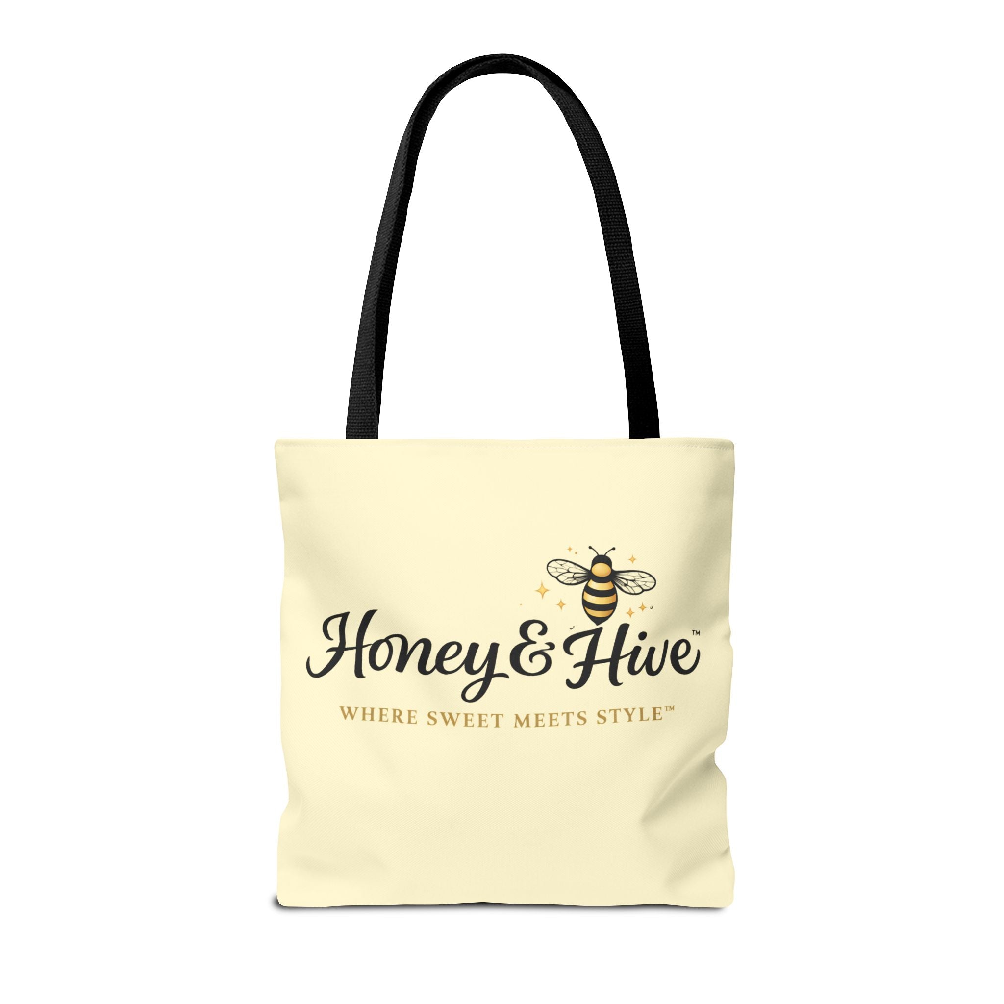 Honey & Hive Logo Tote Bag — Cute Bee Market Tote, "Where Sweet Meets Style" - Creations by Chris and Carlos