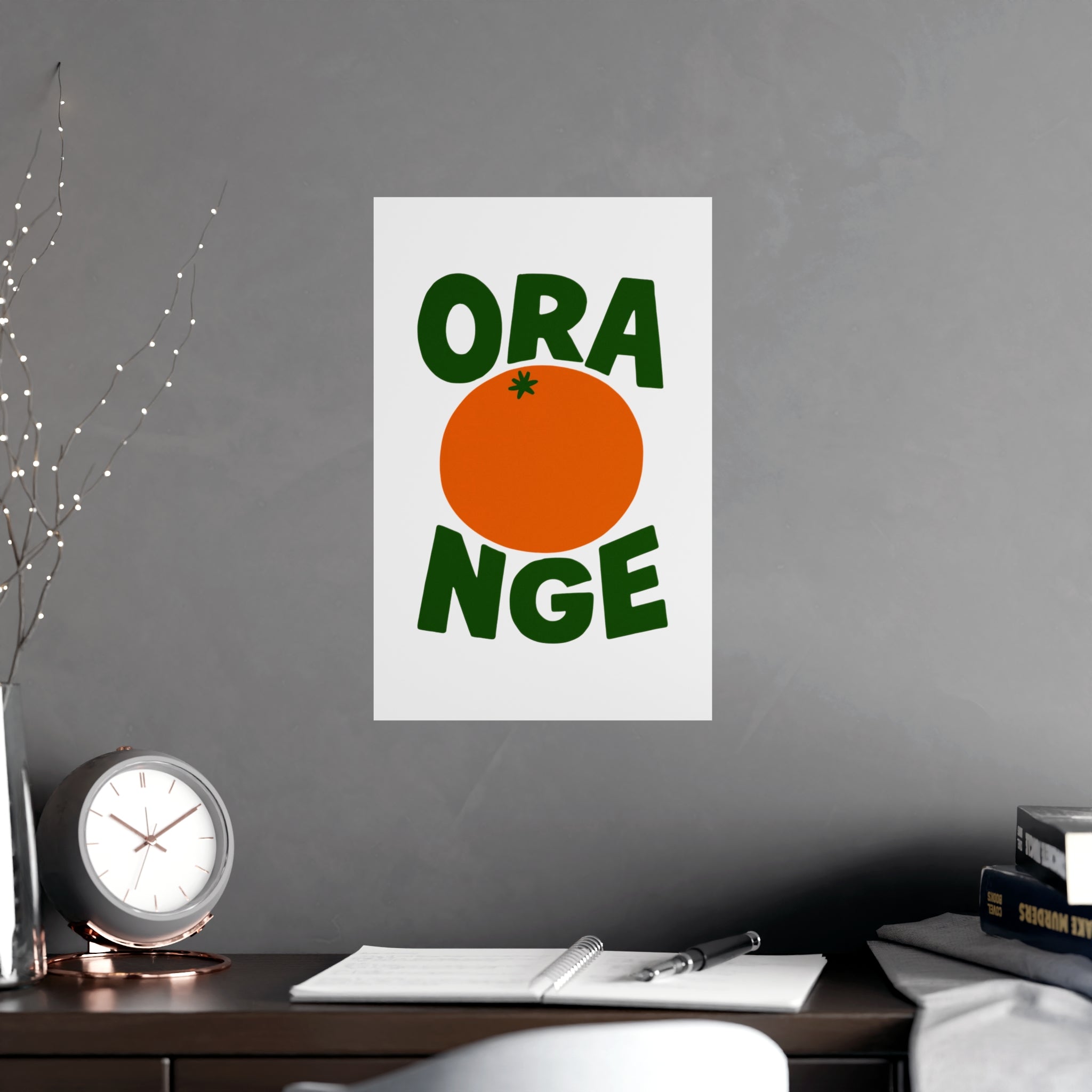 Orange Graphic Poster — Retro Fruit Wall Art Print - Creations by Chris and Carlos