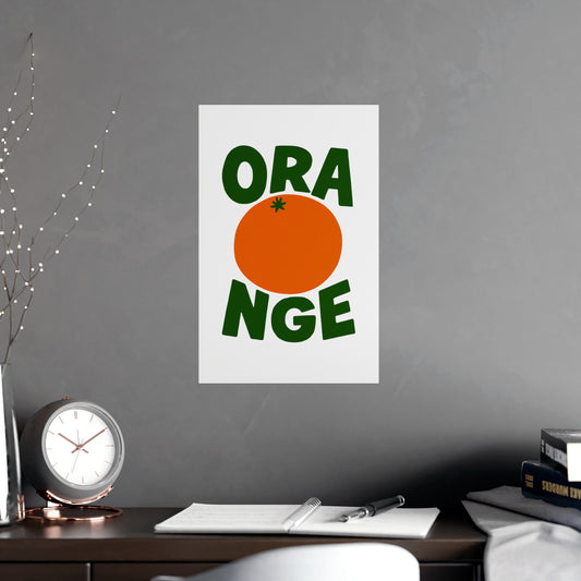 Orange Graphic Poster — Retro Fruit Wall Art Print - Creations by Chris and Carlos