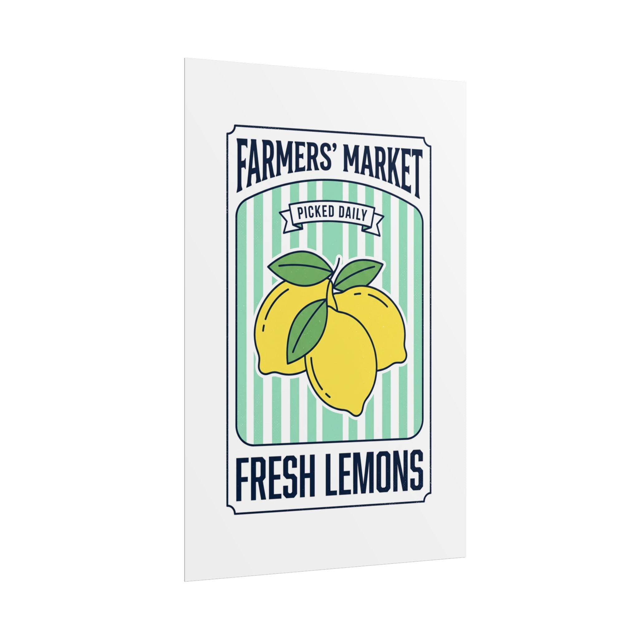 Farmers' Market Fresh Lemons Poster — Vintage Kitchen Wall Art - Creations by Chris and Carlos