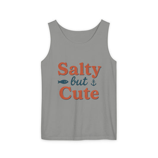 Salty But Cute Tank Top — Nautical Beachy Graphic Summer Shirt - Creations by Chris and Carlos