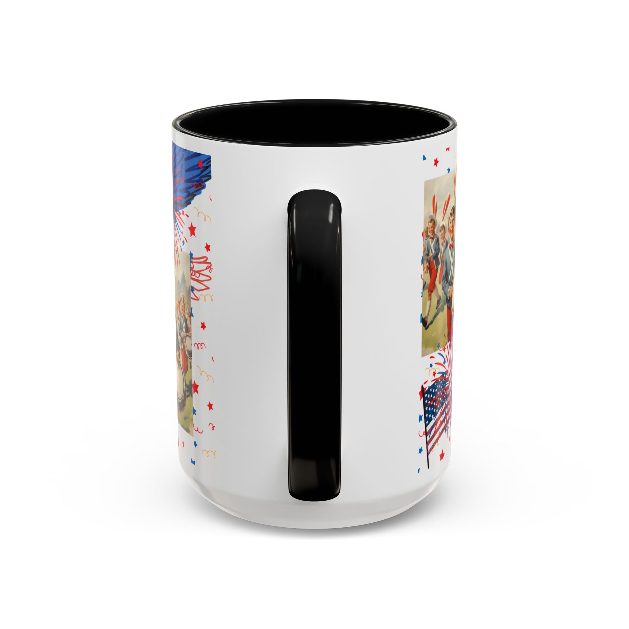 Patriotic Vintage 4th of July Accent Mug – 'Land of the Free, Home of the Brave' - Creations by Chris and Carlos