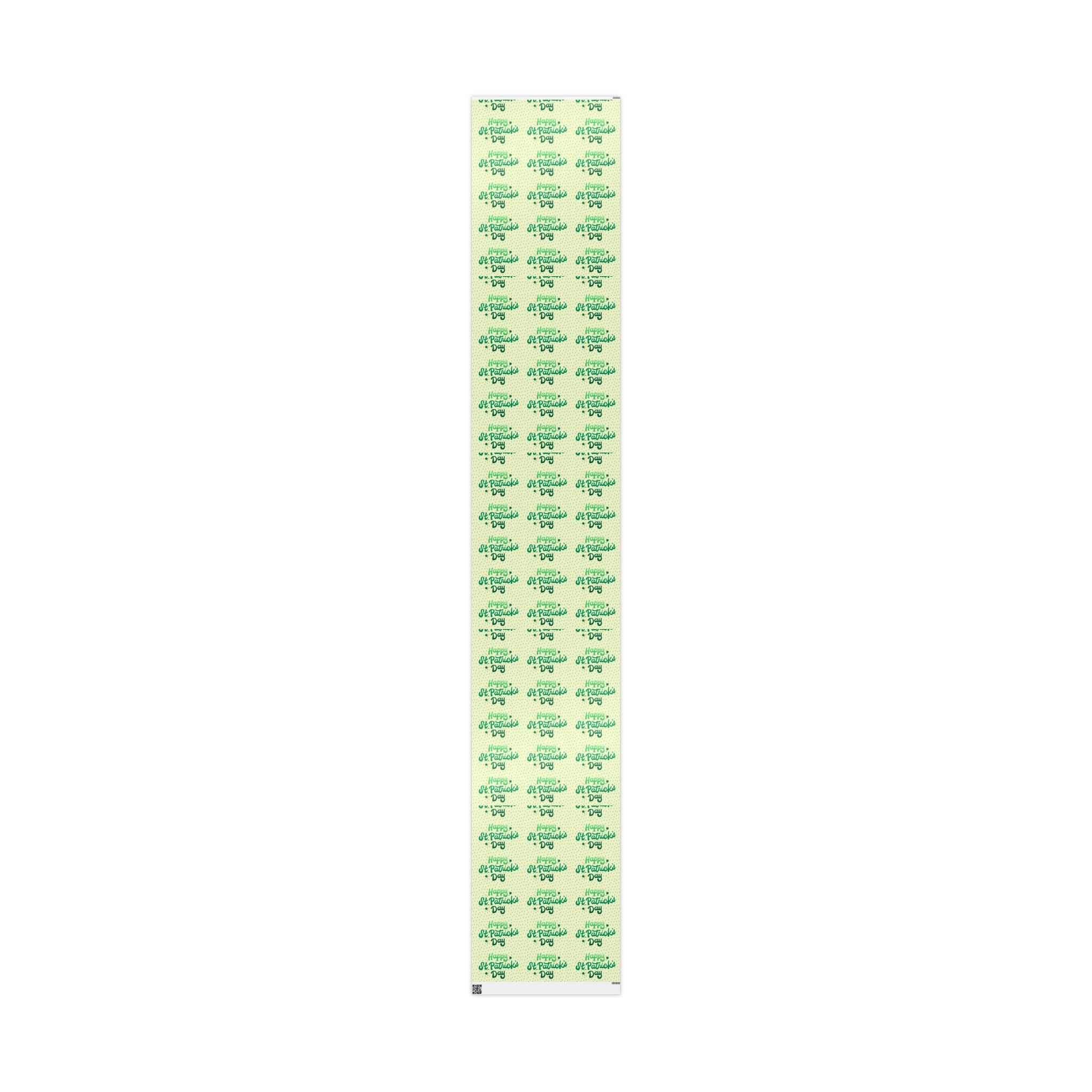Wrapping Paper Roll — 'Happy St. Patrick's Day' Green Script Pattern - Creations by Chris and Carlos