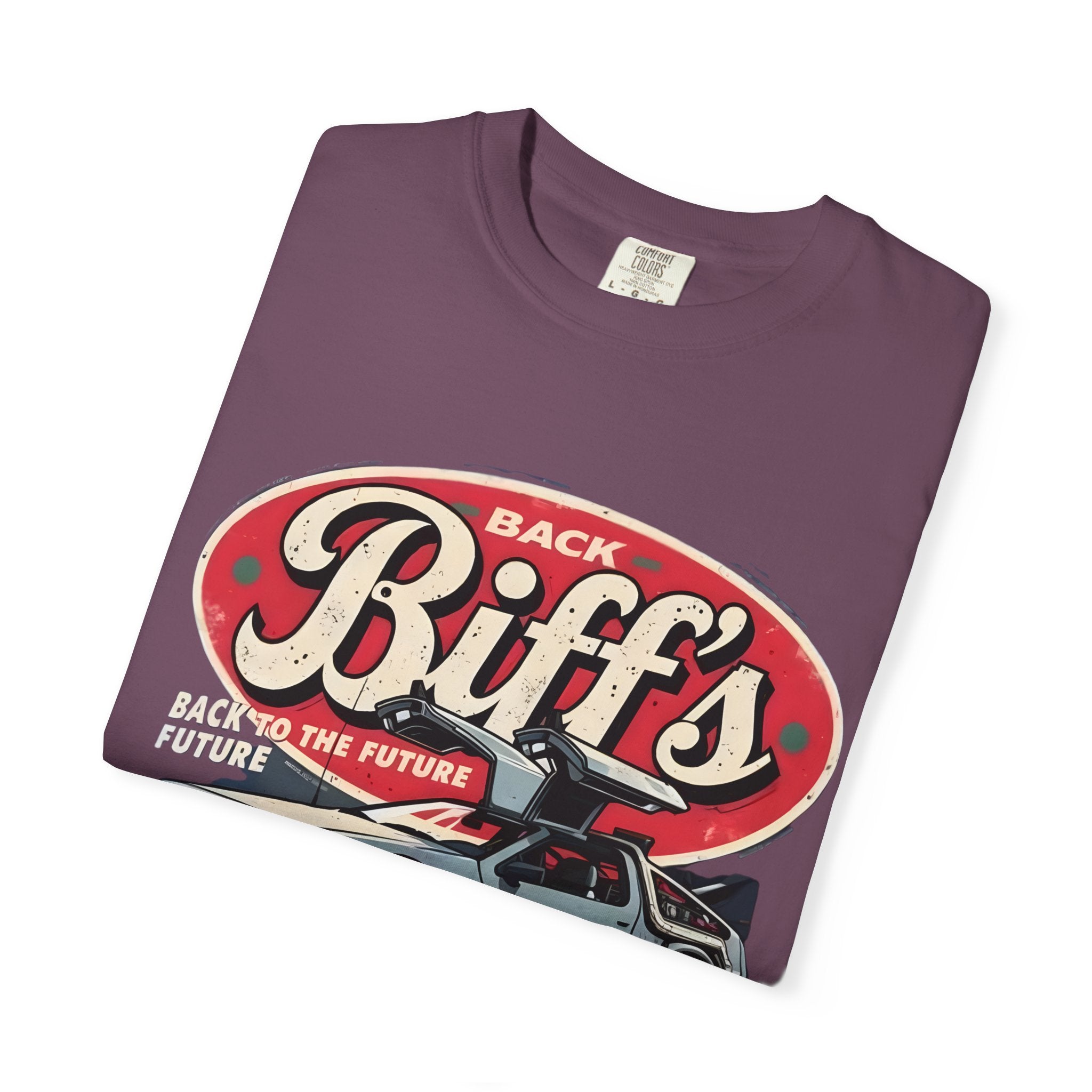 Biff's Automotive Detailing T-Shirt — Back to the Future DeLorean Graphic - Creations by Chris and Carlos